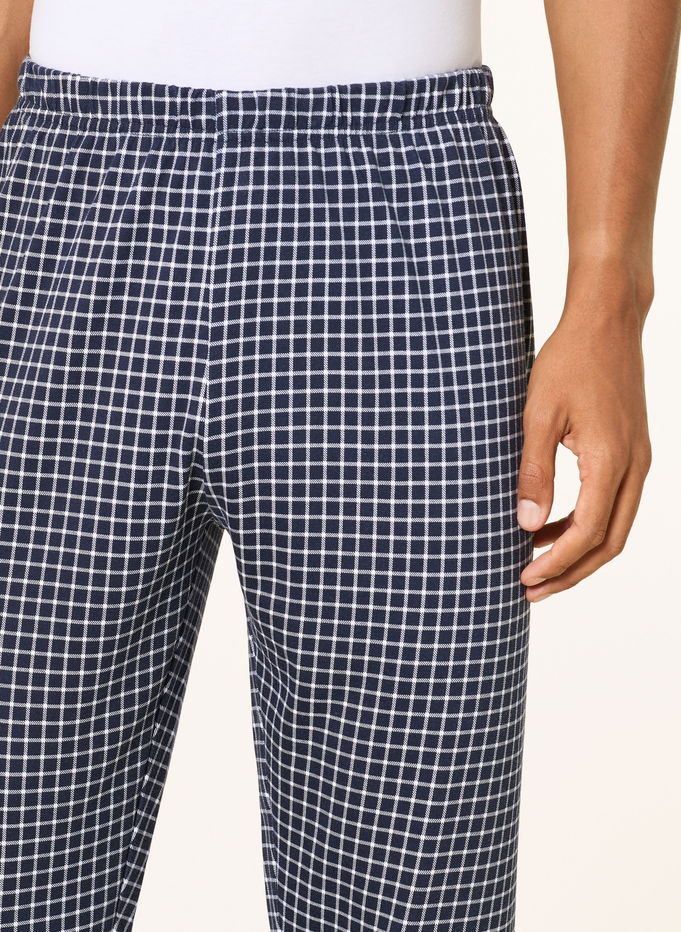 mey Pyjamabroeken uit de WHITE CHECK-serie: DONKERBLAUW / WIT