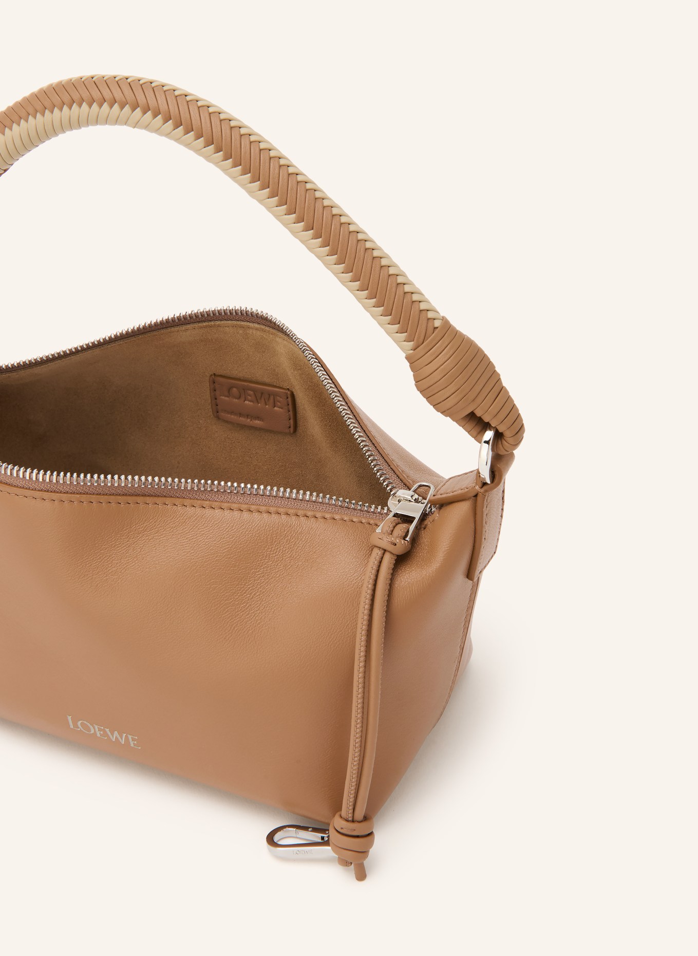 LOEWE Schultertasche CALA MINI: HELLBRAUN / SILBER / BEIGE