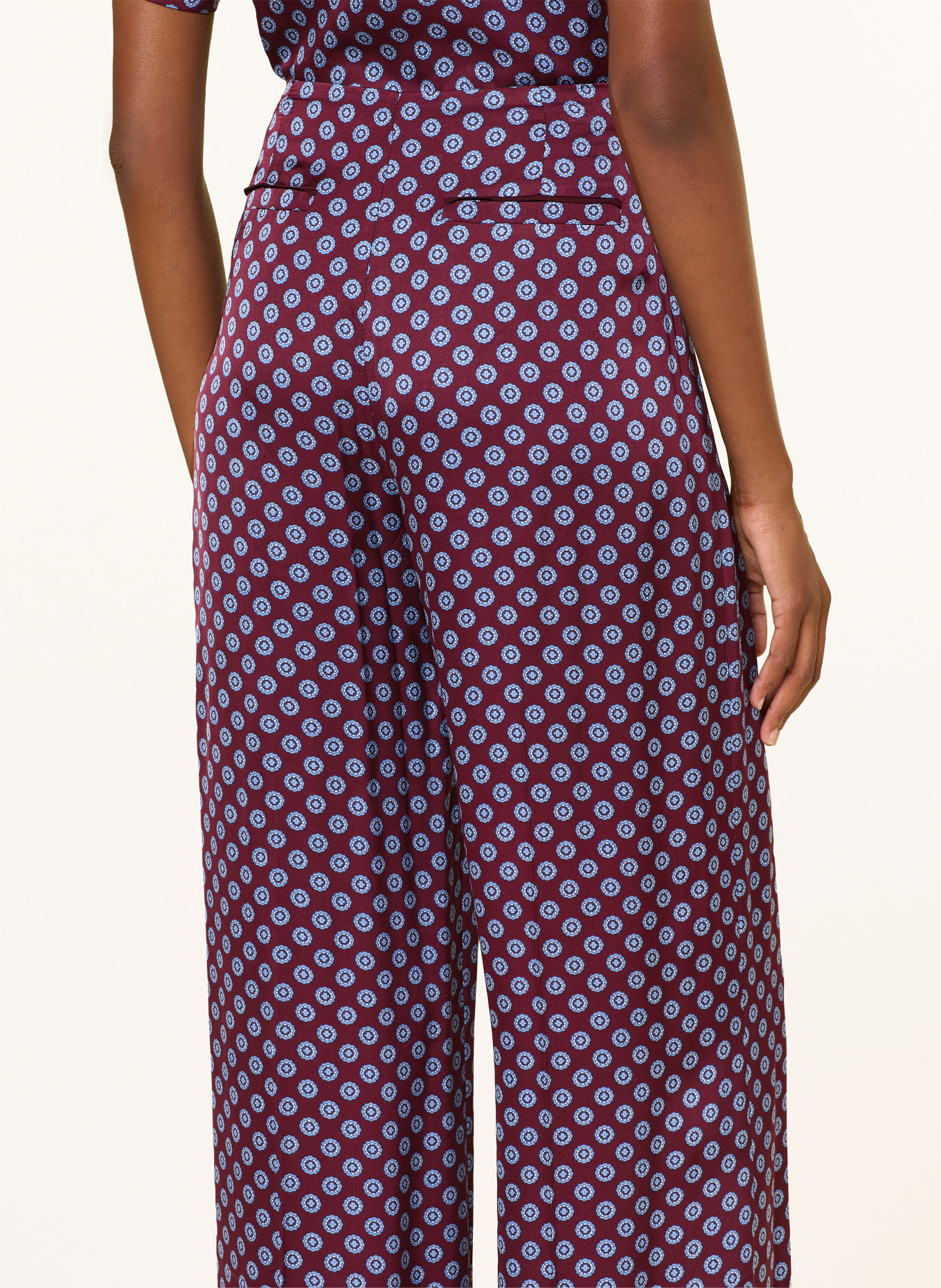 CLAUDIE PIERLOT Marlenehose: DUNKELROT / HELLBLAU / WEISS