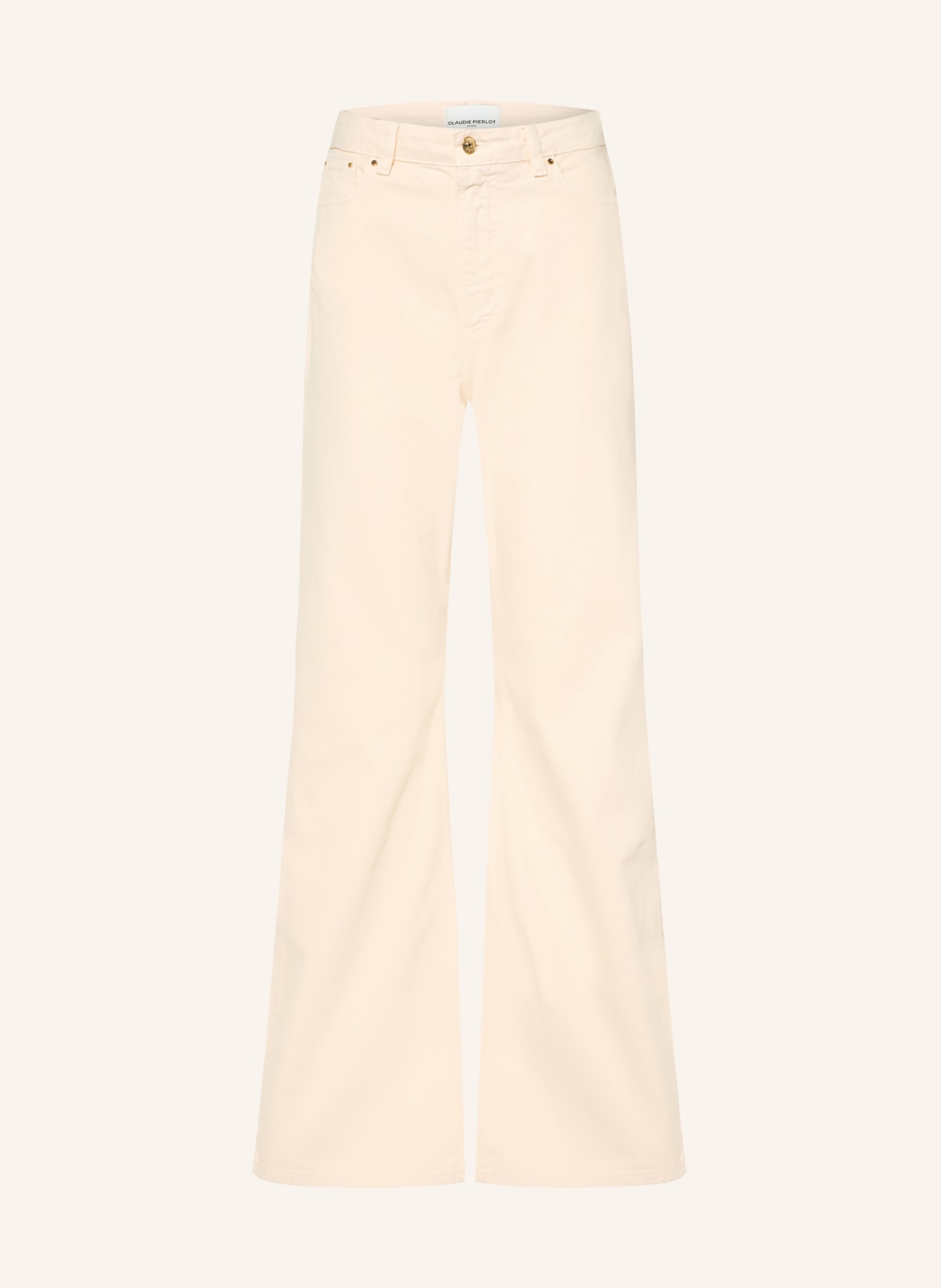 CLAUDIE PIERLOT Wide Leg Jeans: A041 LIGHT BEIGE DENIM