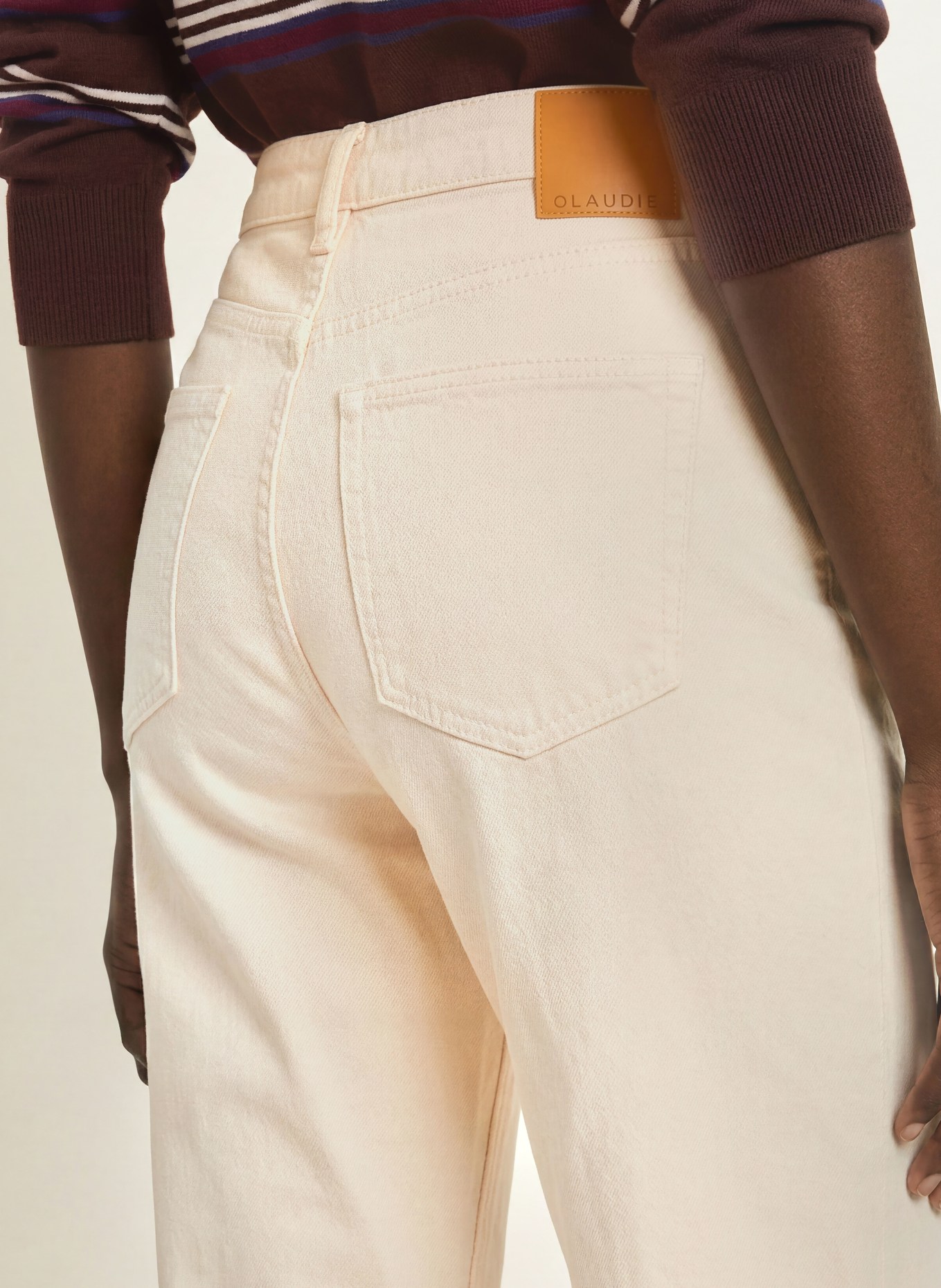 CLAUDIE PIERLOT Wide Leg Jeans: A041 LIGHT BEIGE DENIM