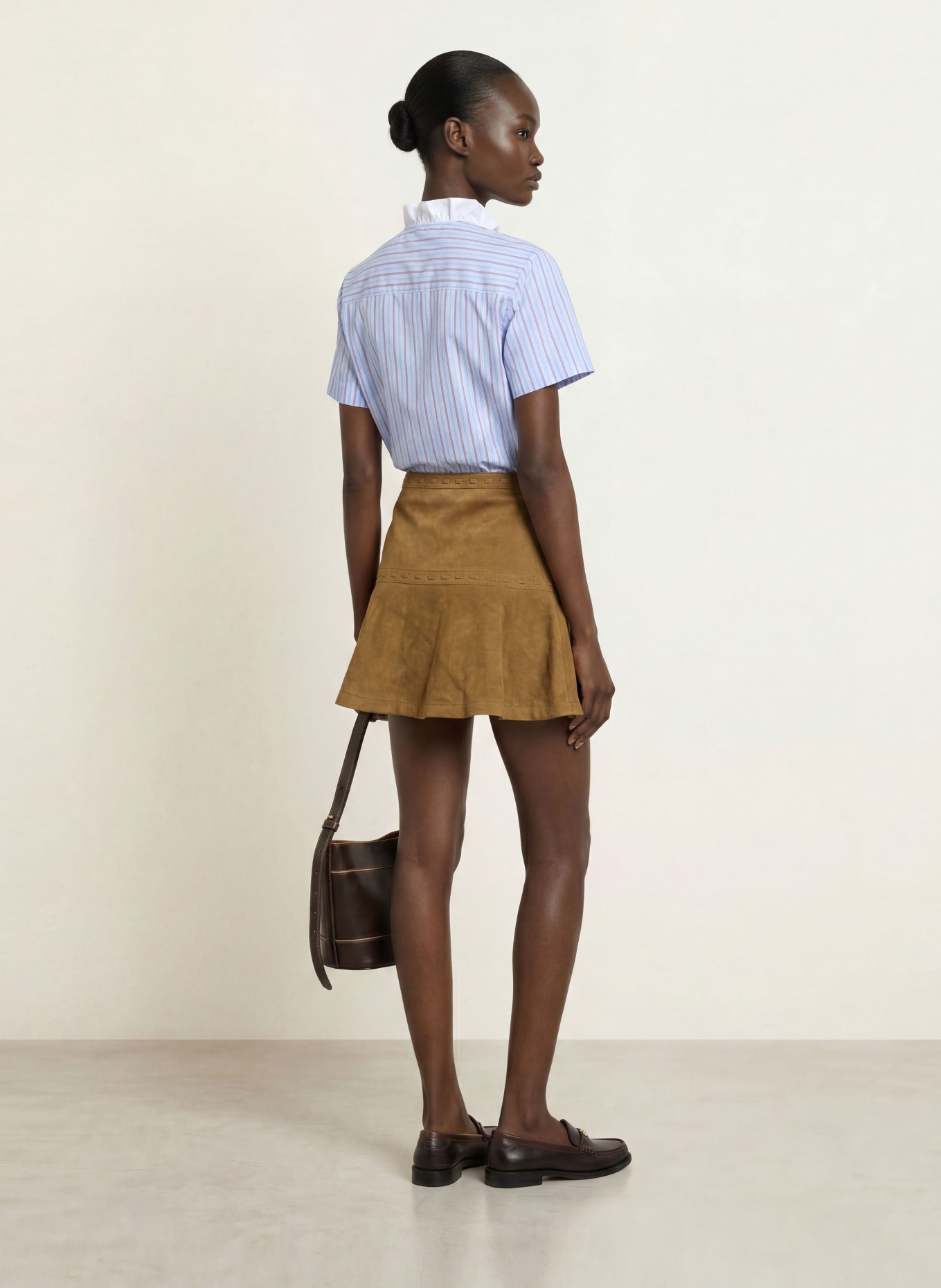 CLAUDIE PIERLOT Bluse mit Rüschen: HELLBLAU / DUNKELLILA / WEISS