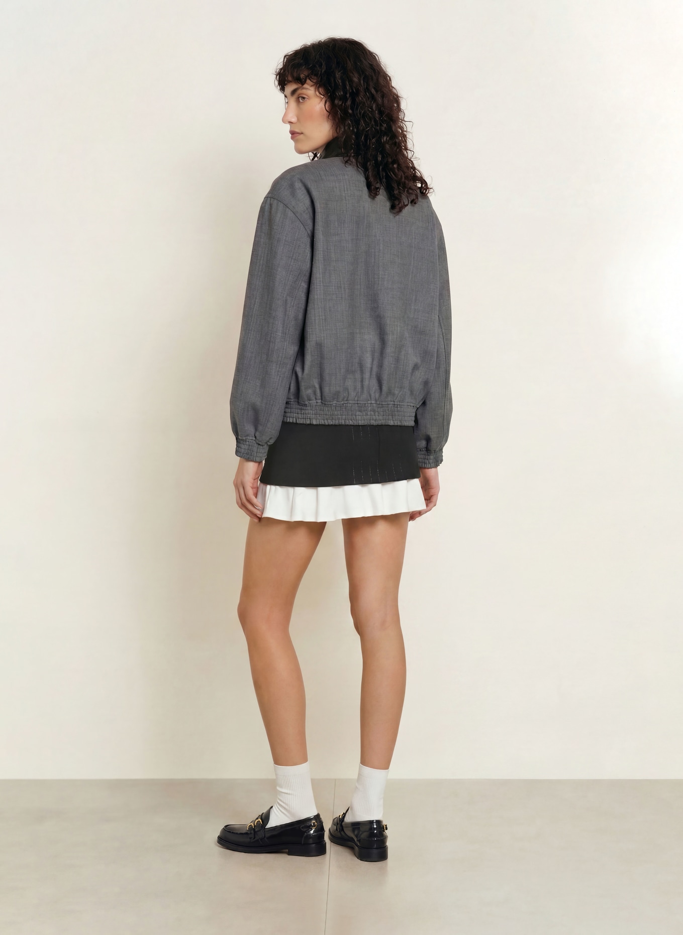 SANDRO Blouson: GRAU / SCHWARZ