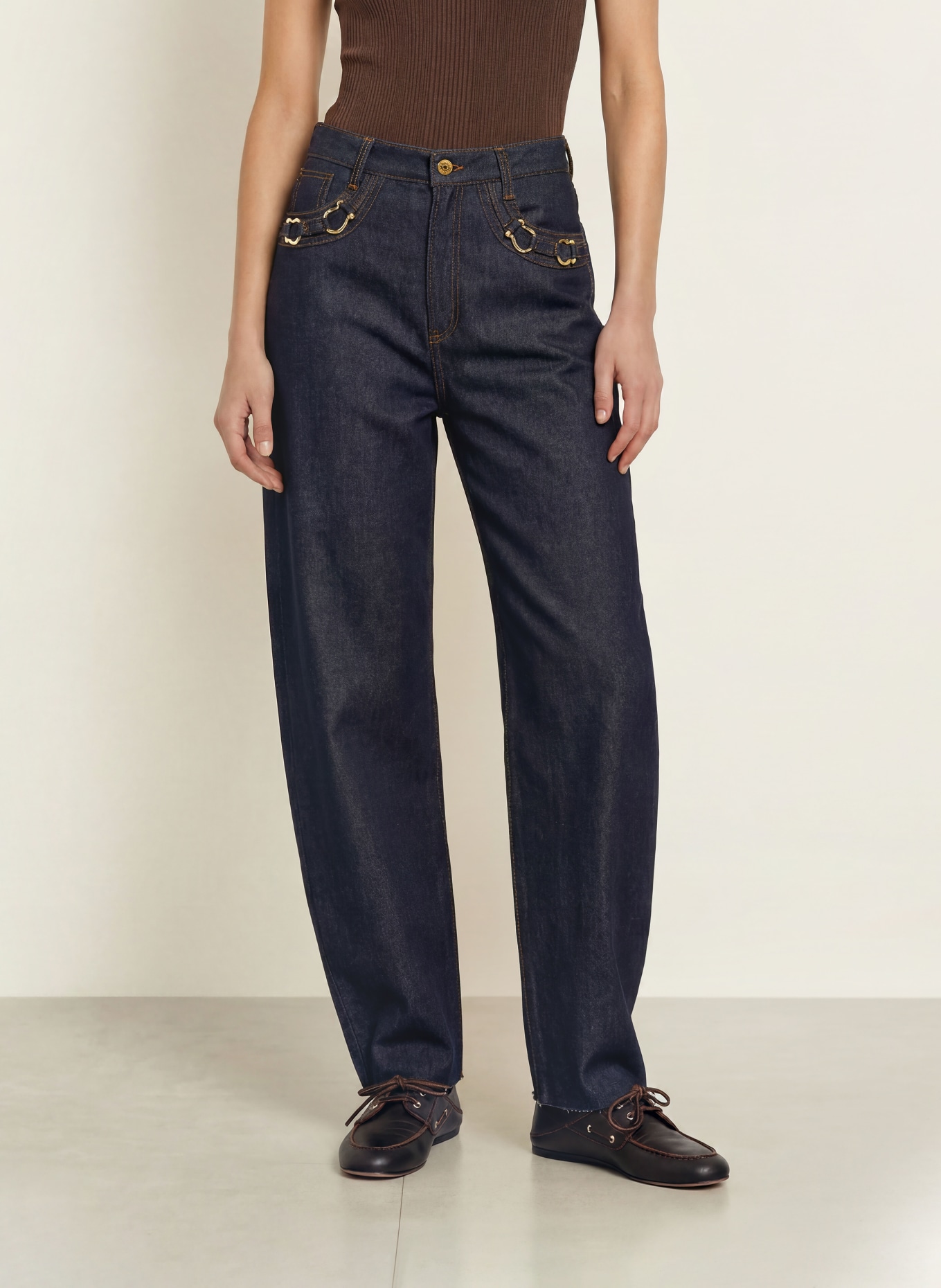 SANDRO Jeansy typu barrel: 4785 BLUE JEAN