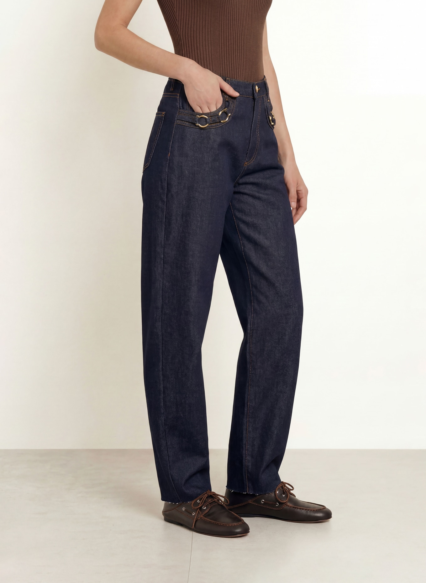 SANDRO Jeansy typu barrel: 4785 BLUE JEAN