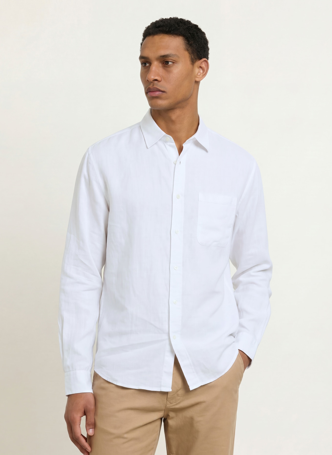 NN.07 Linnen overhemd DINO Comfort Fit: WIT