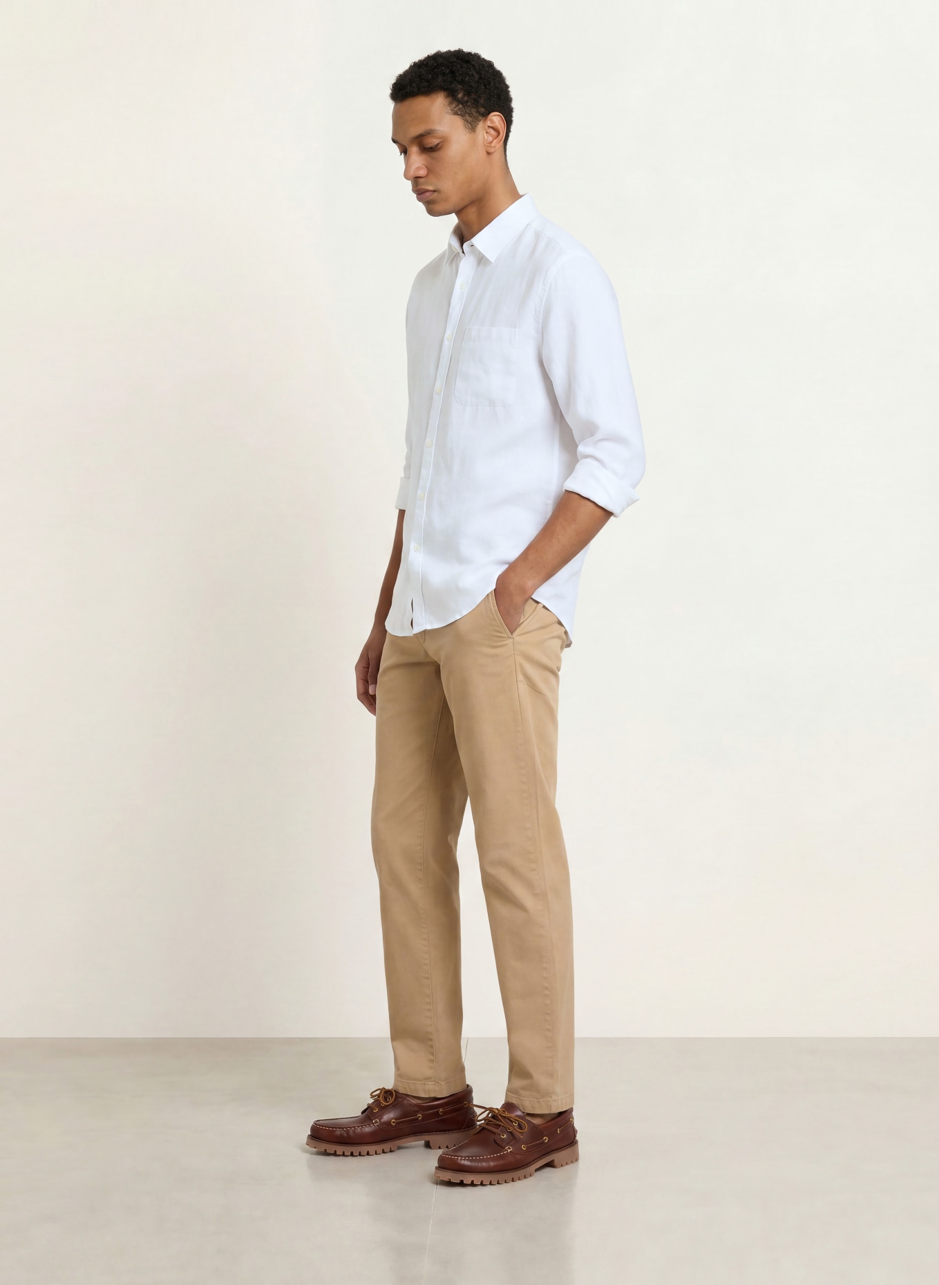 NN.07 Linnen overhemd DINO Comfort Fit: WIT