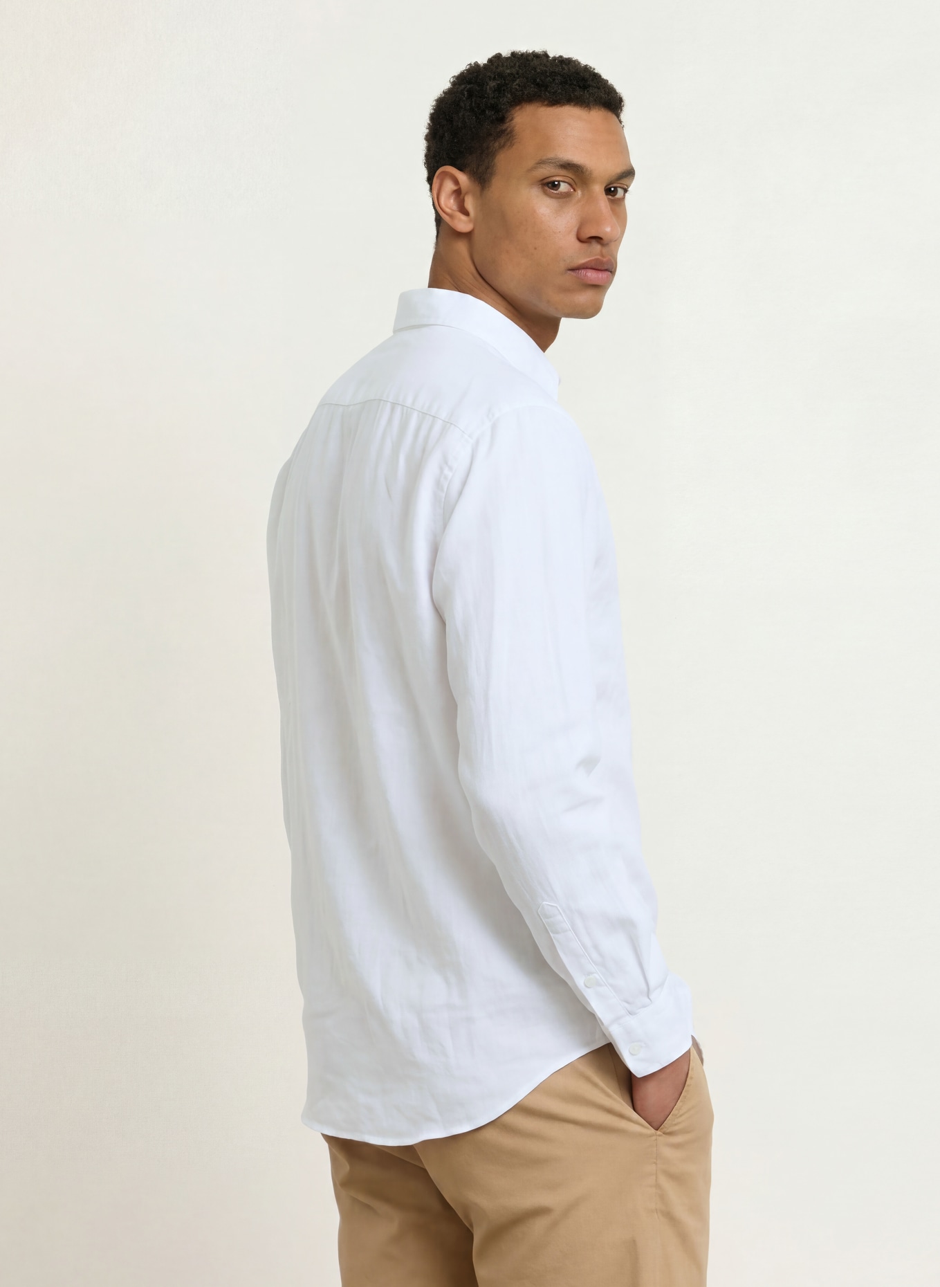 NN.07 Linnen overhemd DINO Comfort Fit: WIT