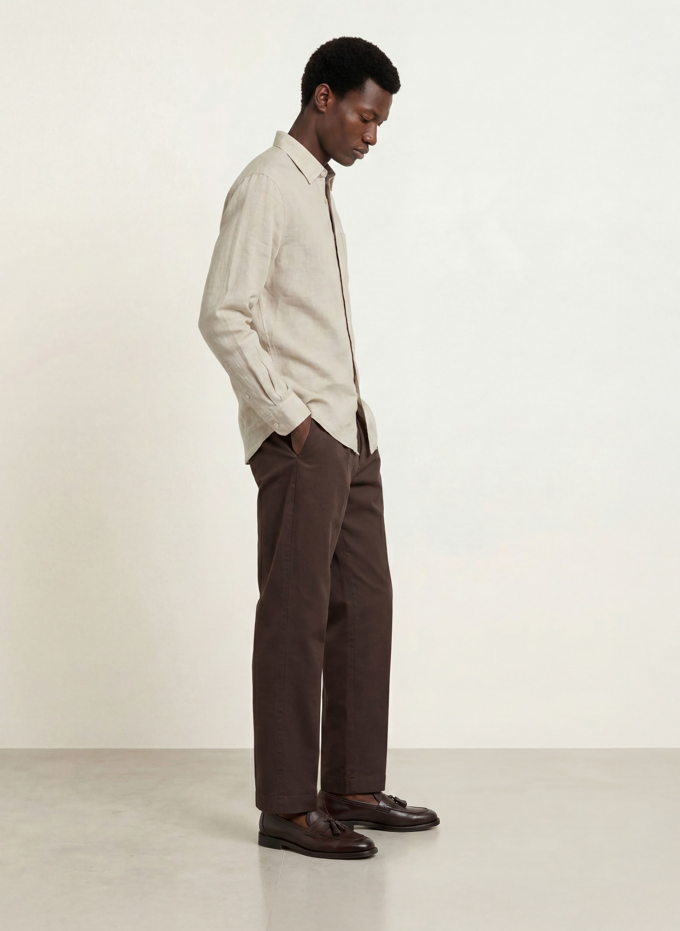 NN.07 Leinenhemd DINO Comfort Fit: BEIGE