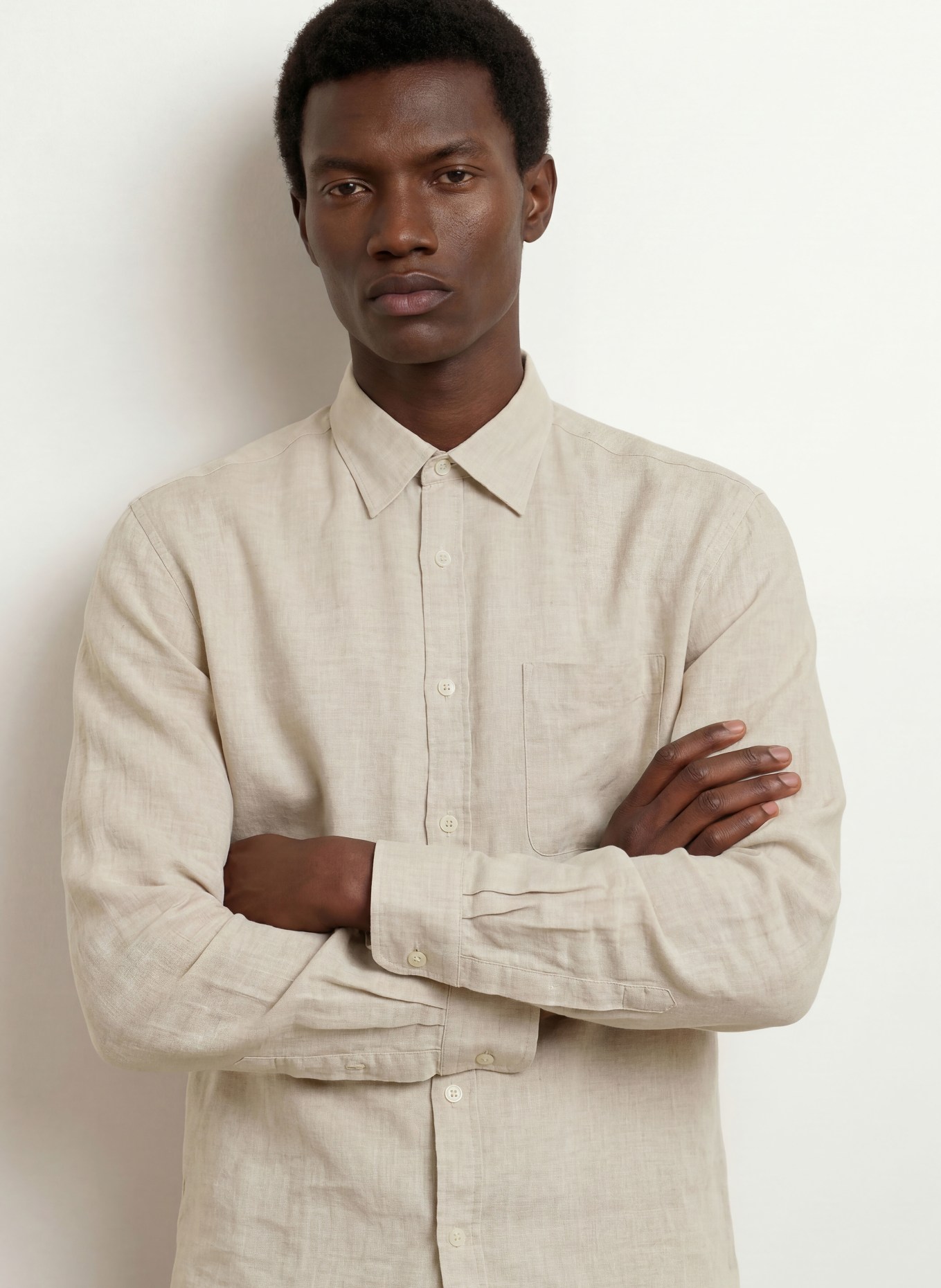 NN.07 Leinenhemd DINO Comfort Fit: BEIGE