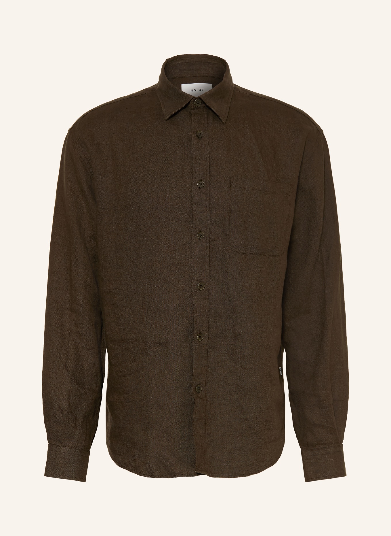 NN.07 Koszula lniana DINO Comfort Fit: KHAKI