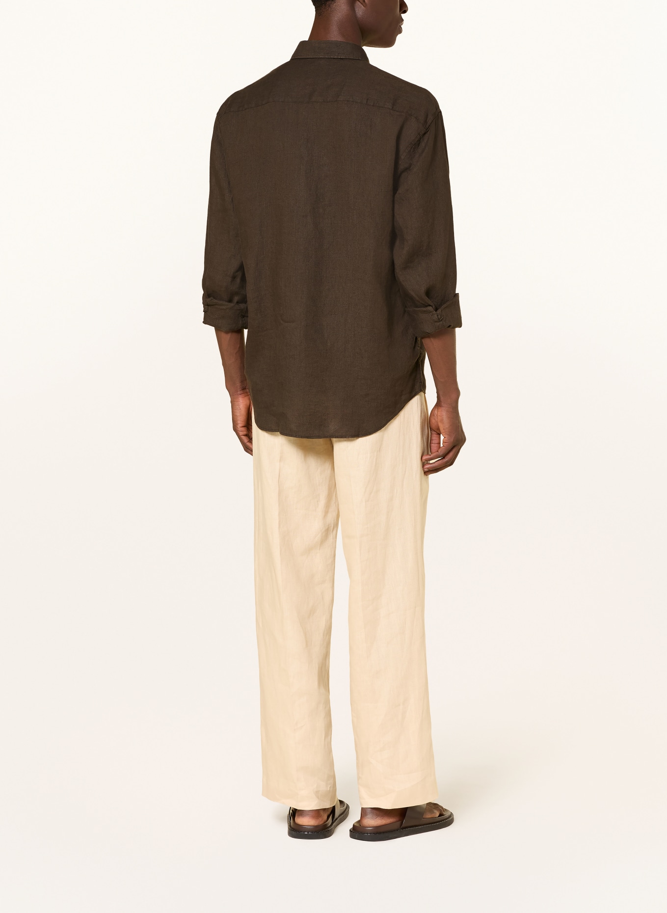 NN.07 Koszula lniana DINO Comfort Fit: KHAKI