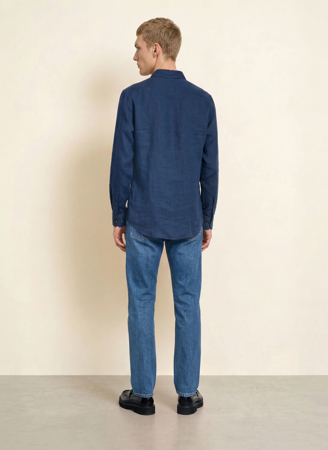 NN.07 Leinenhemd DINO Comfort Fit: DUNKELBLAU
