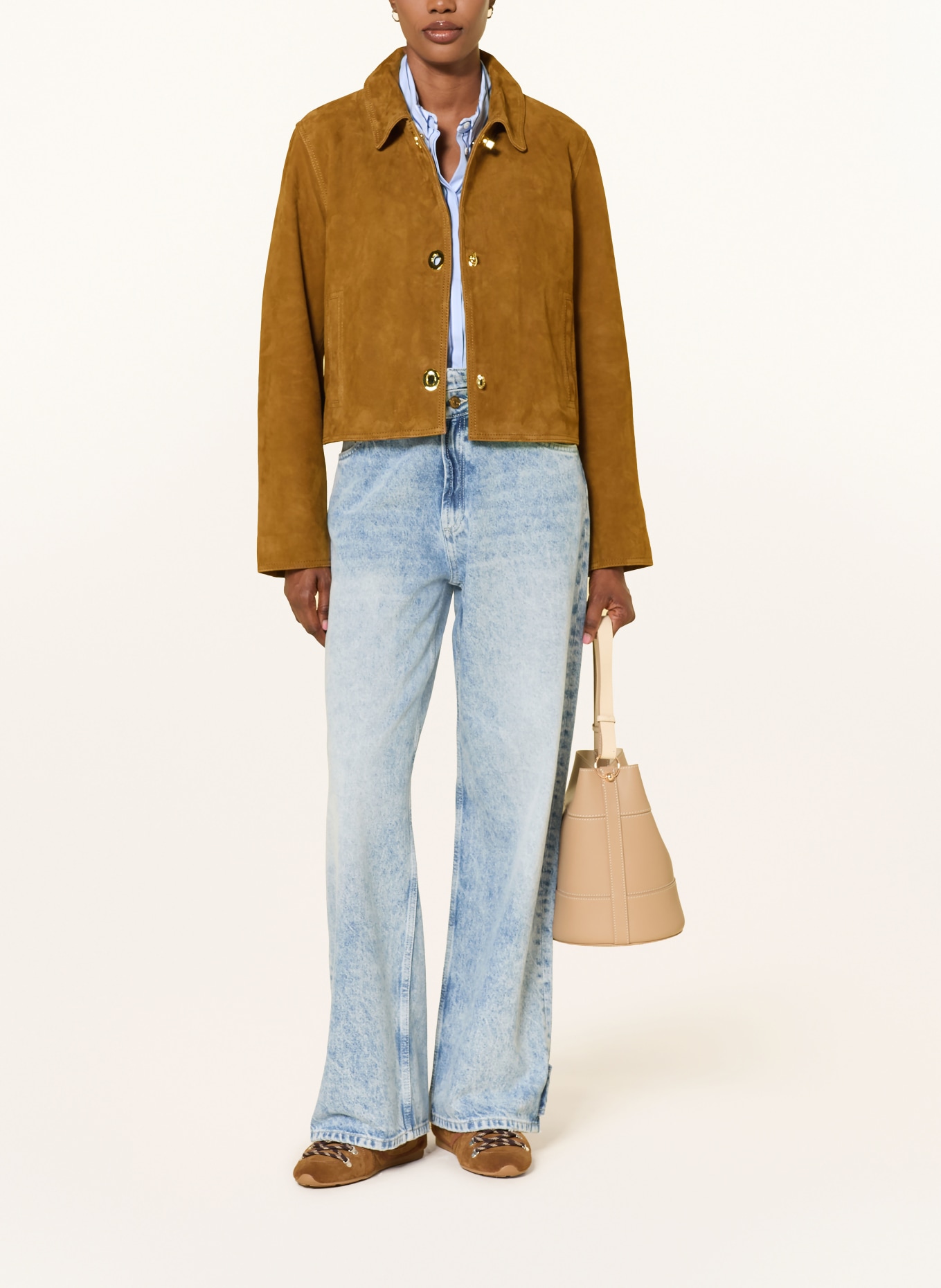 CLAUDIE PIERLOT Lederjacke: COGNAC