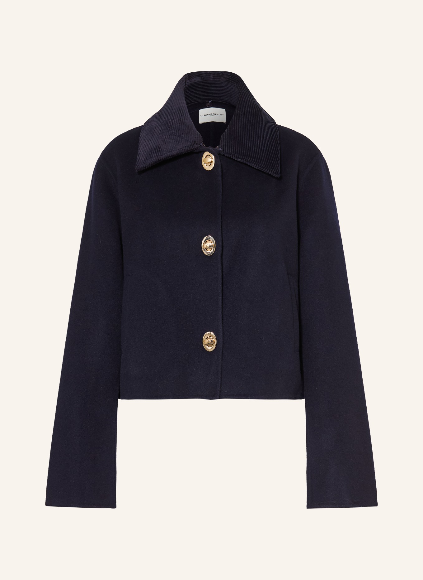CLAUDIE PIERLOT Kastenjacke mit abnehmbarem Kragen: DUNKELBLAU