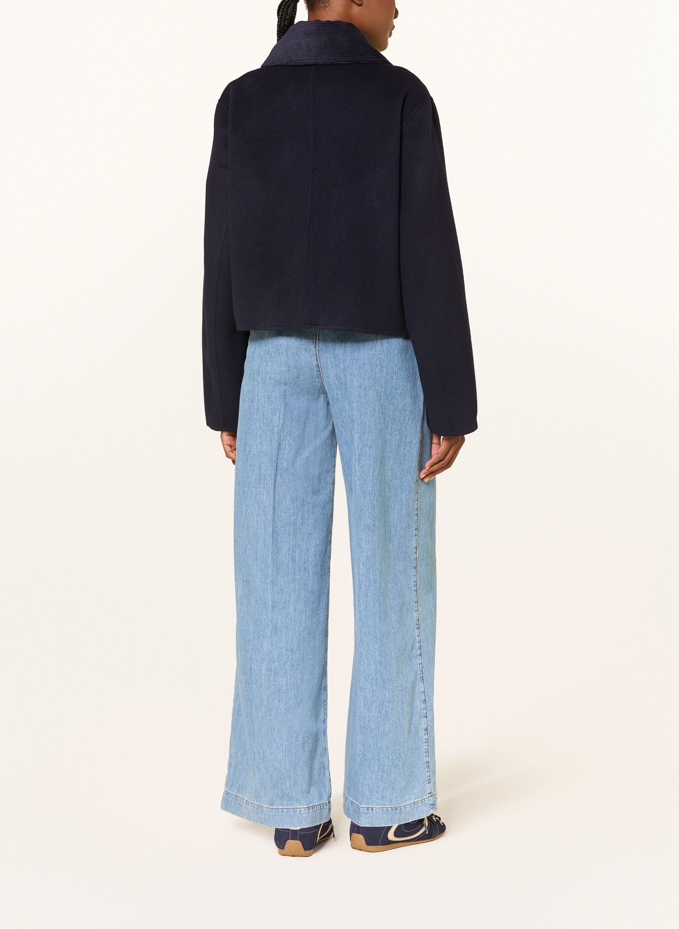 CLAUDIE PIERLOT Kastenjacke mit abnehmbarem Kragen: DUNKELBLAU