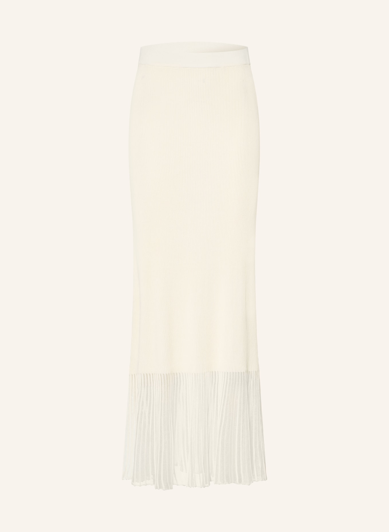 CLAUDIE PIERLOT Strickrock mit Plissees: CREME
