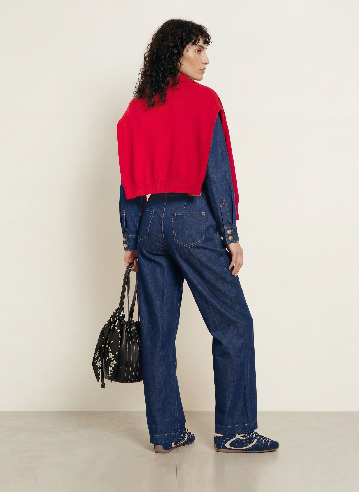 CLAUDIE PIERLOT Jeansy wide leg: 0017 BLUE DENIM