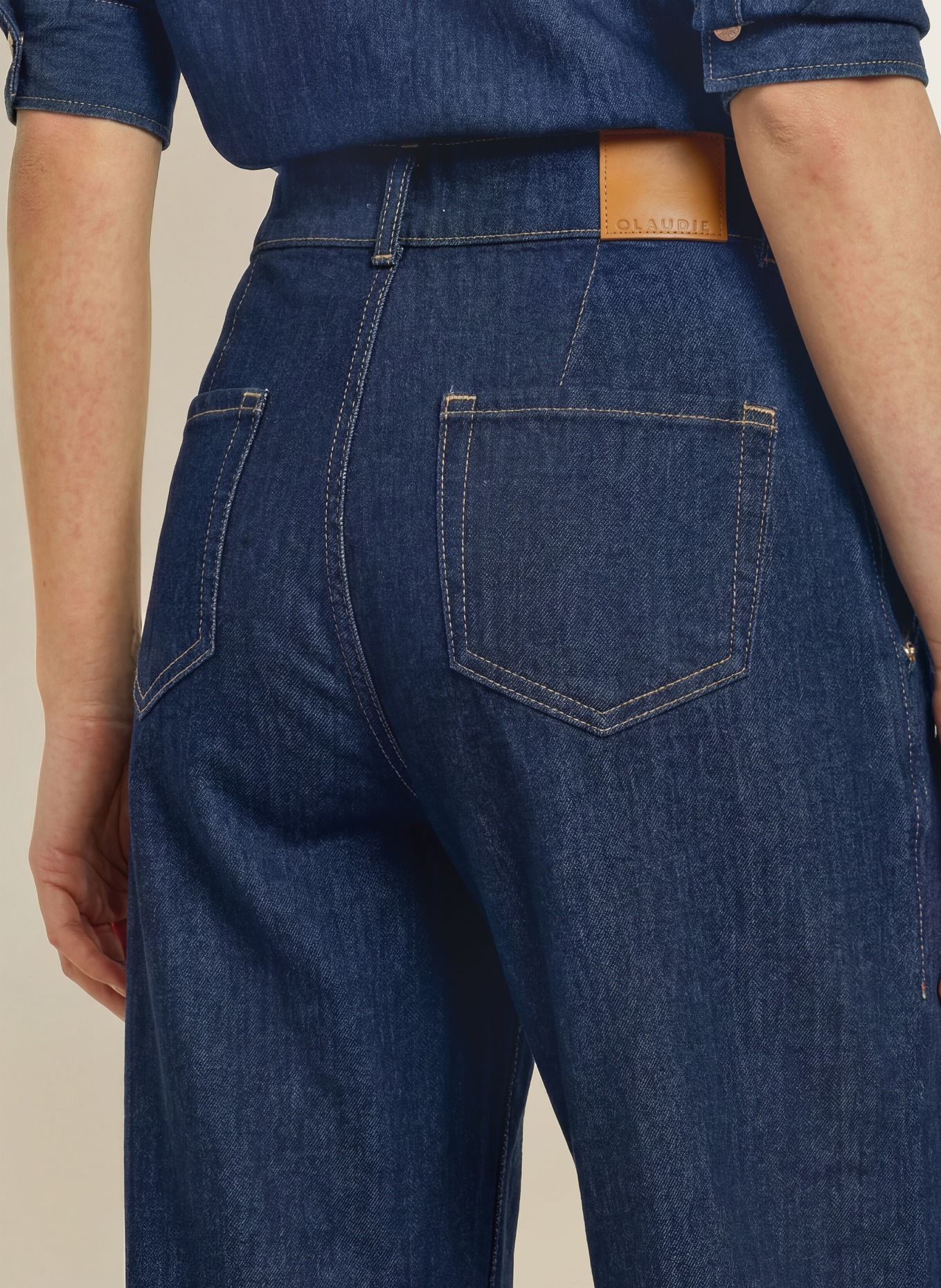 CLAUDIE PIERLOT Jeansy wide leg: 0017 BLUE DENIM