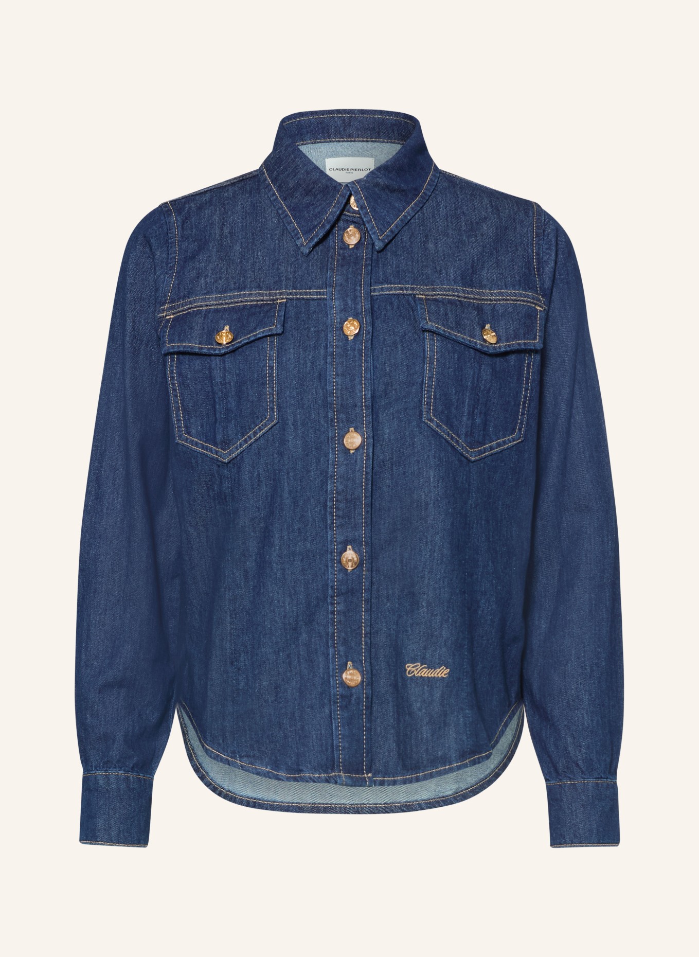 CLAUDIE PIERLOT Jeansbluse: DUNKELBLAU