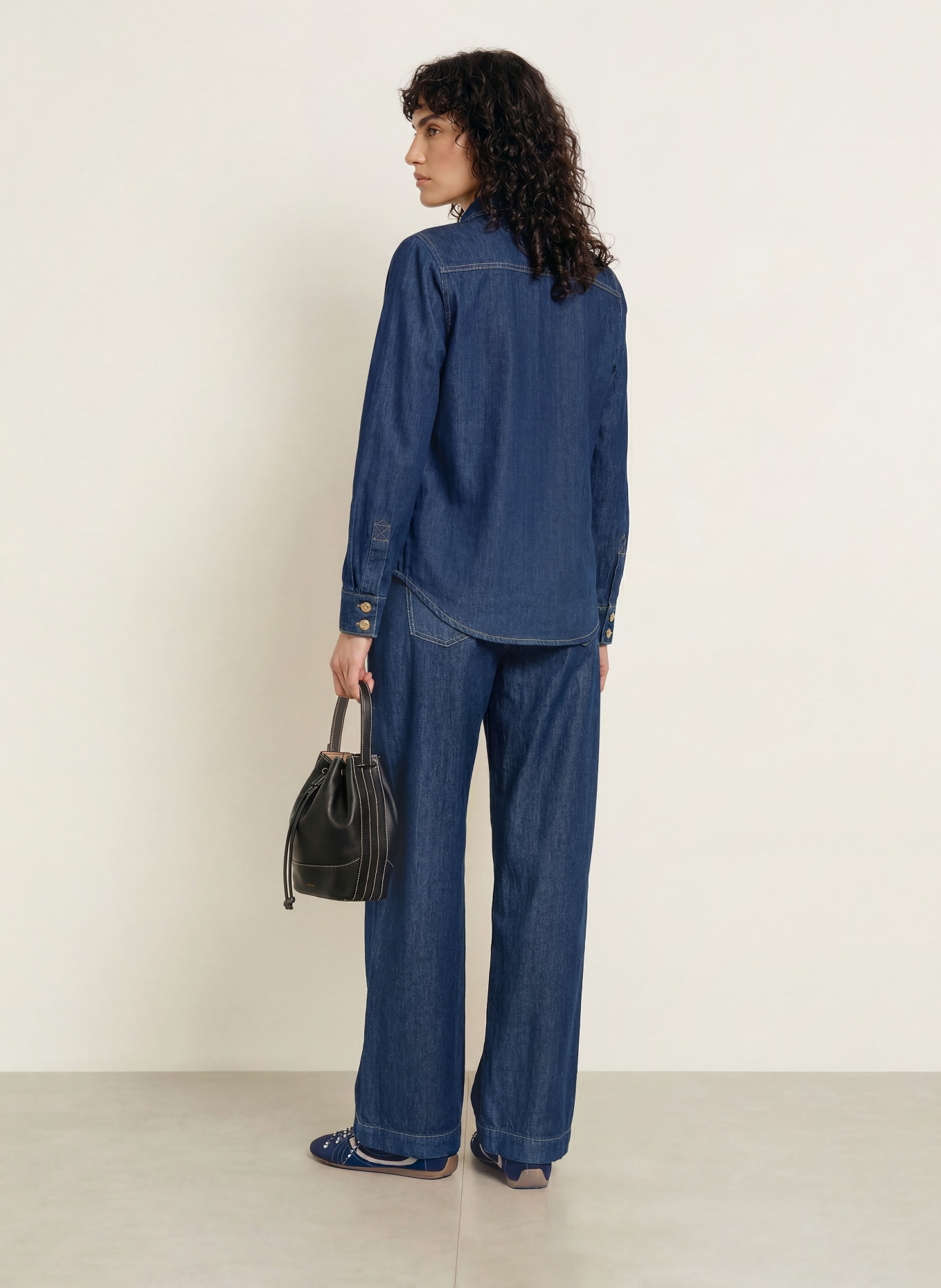 CLAUDIE PIERLOT Jeansbluse: DUNKELBLAU