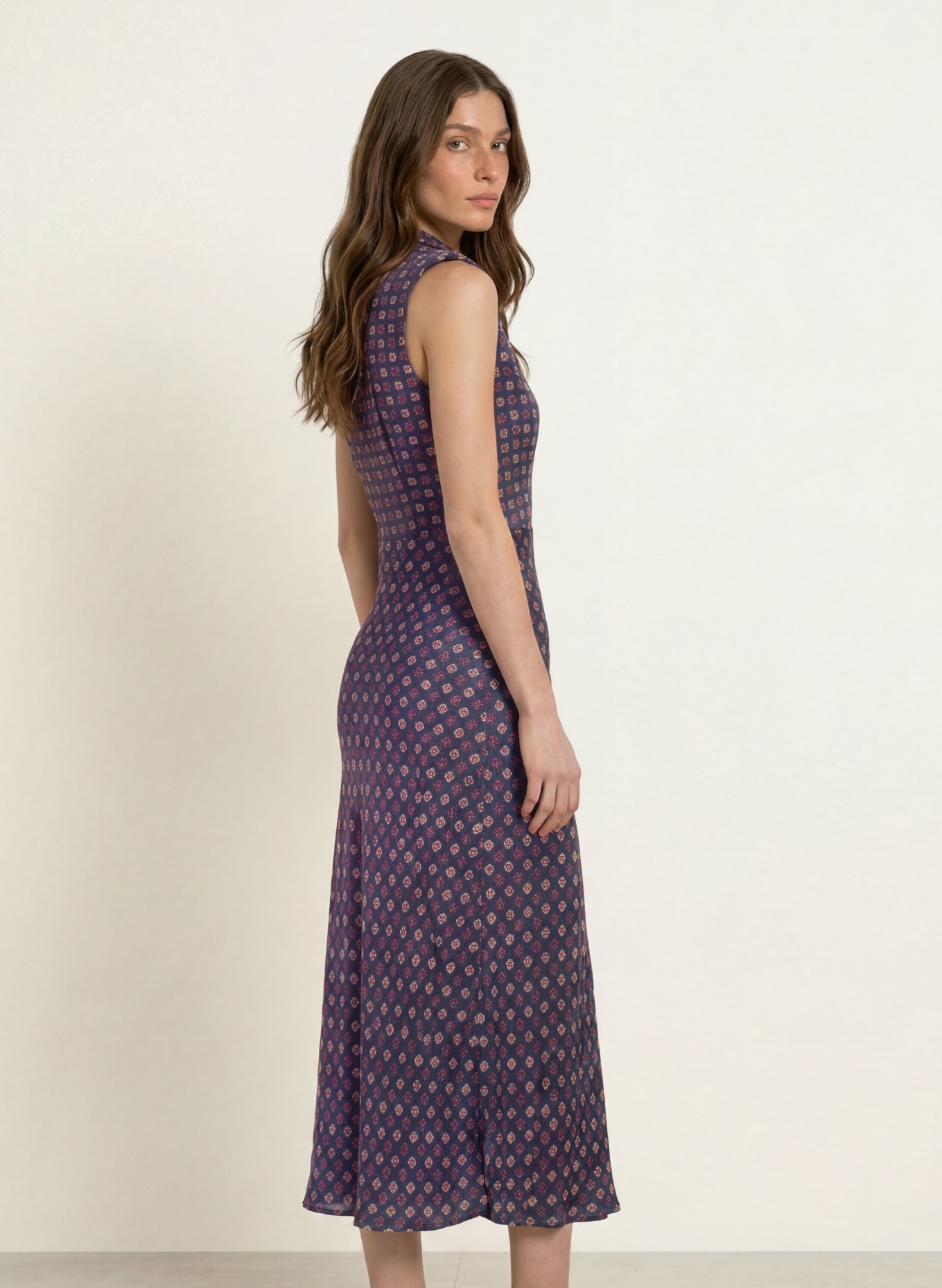 CLAUDIE PIERLOT Kleid: DUNKELBLAU / BRAUN / BEIGE