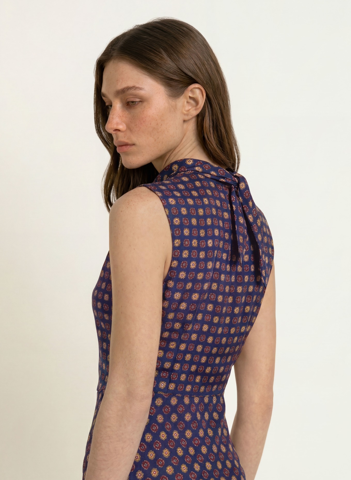 CLAUDIE PIERLOT Kleid: DUNKELBLAU / BRAUN / BEIGE