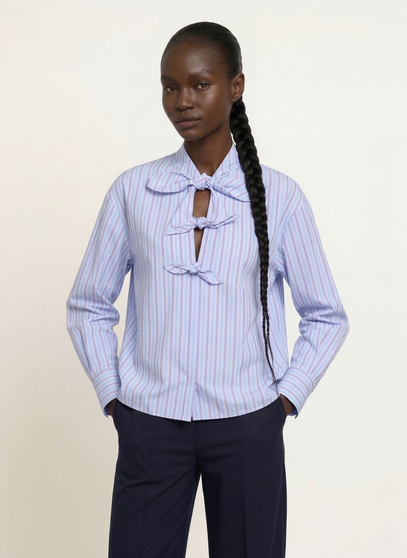CLAUDIE PIERLOT Bluzka koszulowa: CIEMNOCZERWONY / JASNONIEBIESKI / GRANATOWY