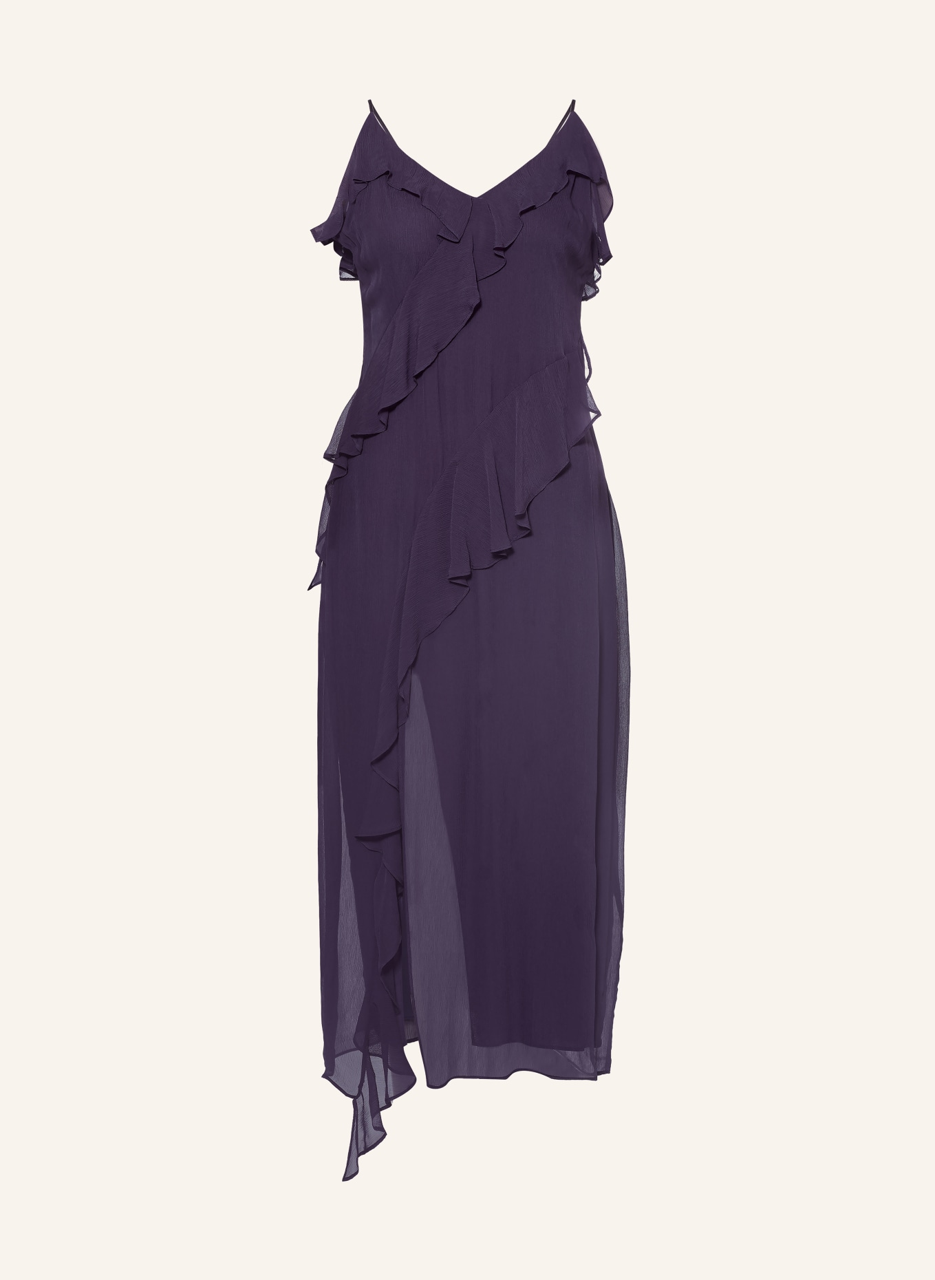 ba&sh Kleid OCEANE mit Volants: DUNKELLILA