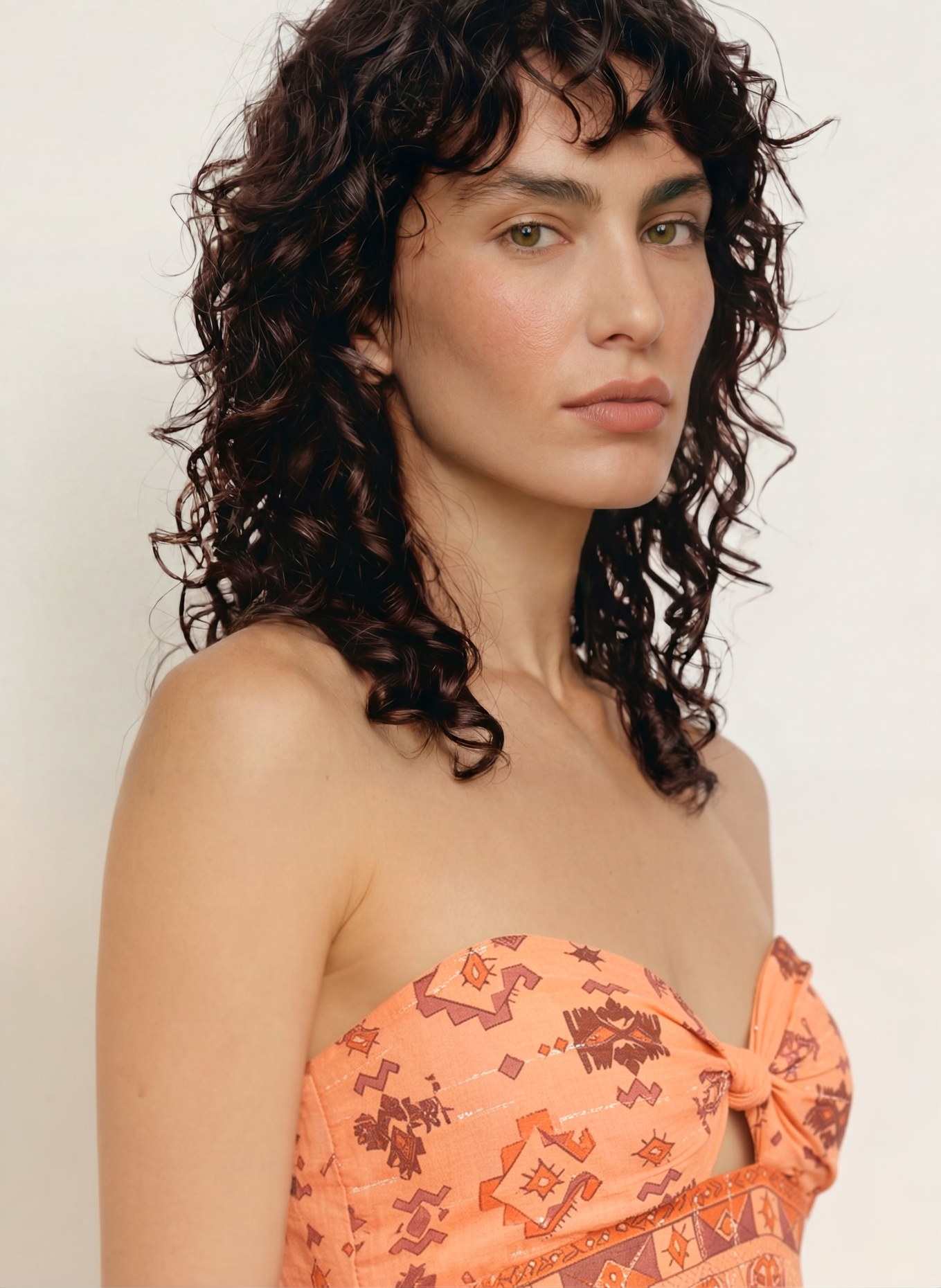ba&sh Kleid ZEMA mit Glitzergarn und Cut-out: ORANGE / DUNKELROT / DUNKELORANGE