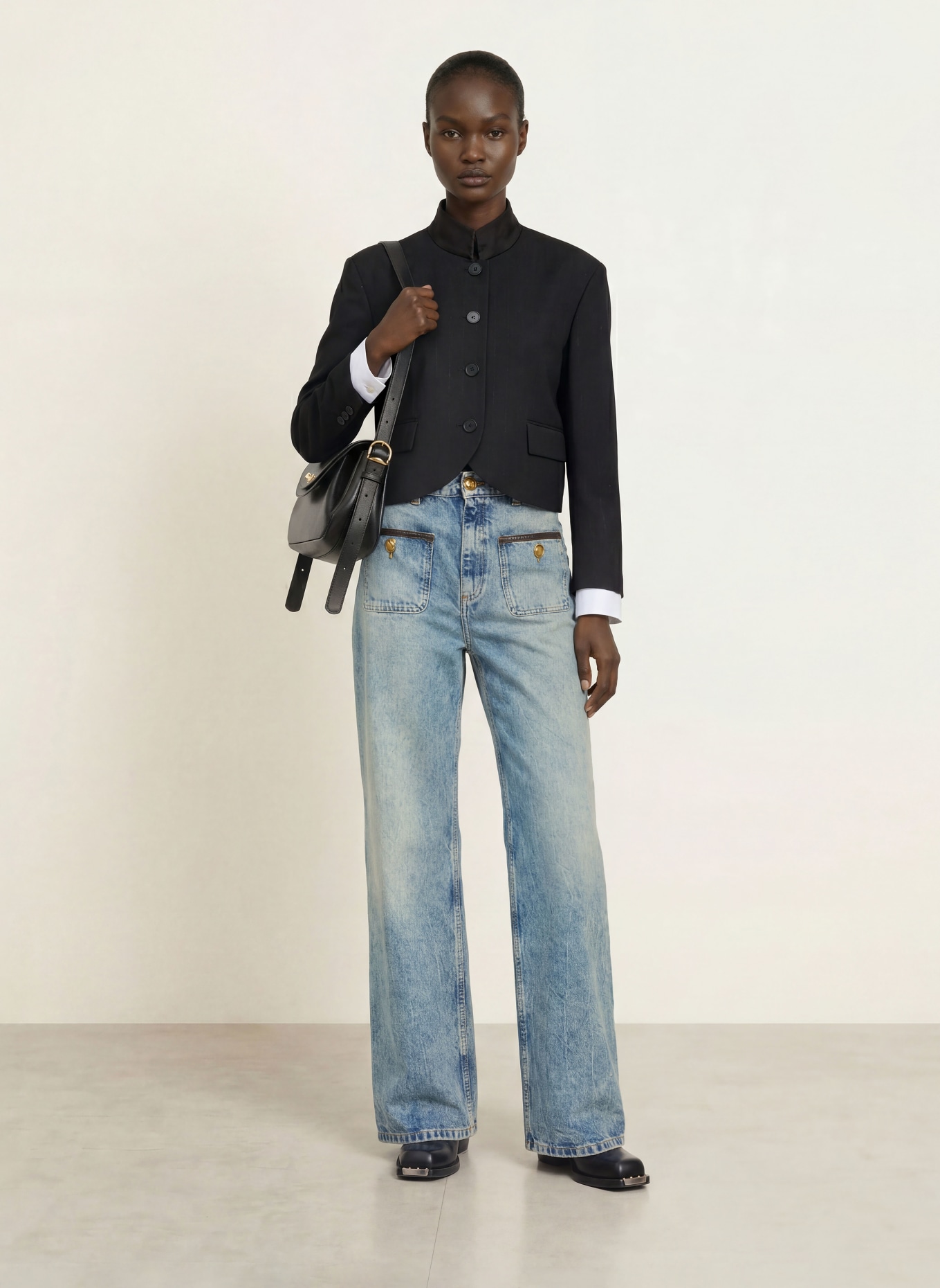 SANDRO Jeansy wide leg: 4785 BLUE JEAN