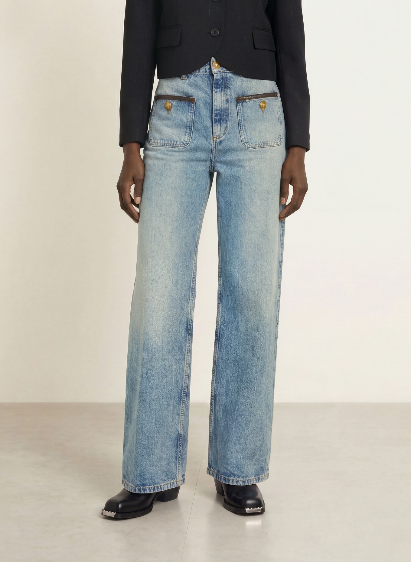 SANDRO Jeansy wide leg: 4785 BLUE JEAN