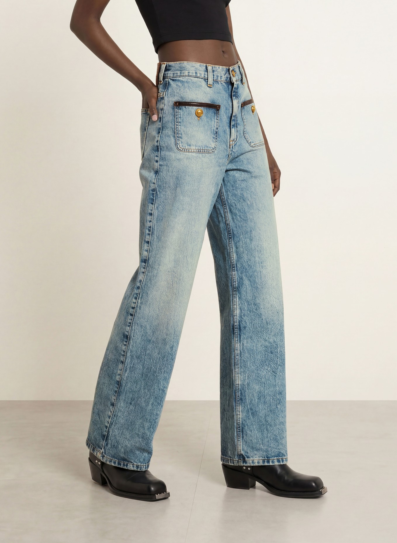 SANDRO Jeansy wide leg: 4785 BLUE JEAN