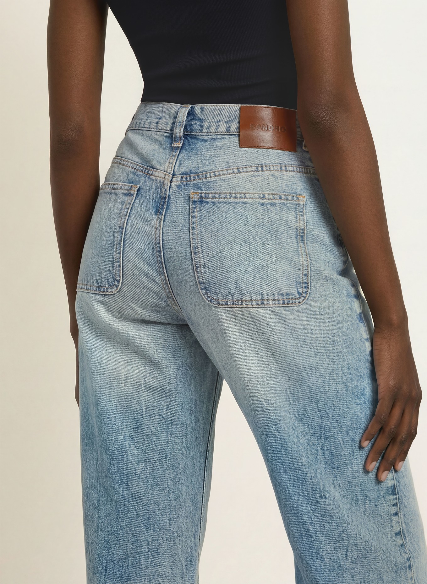 SANDRO Jeansy wide leg: 4785 BLUE JEAN