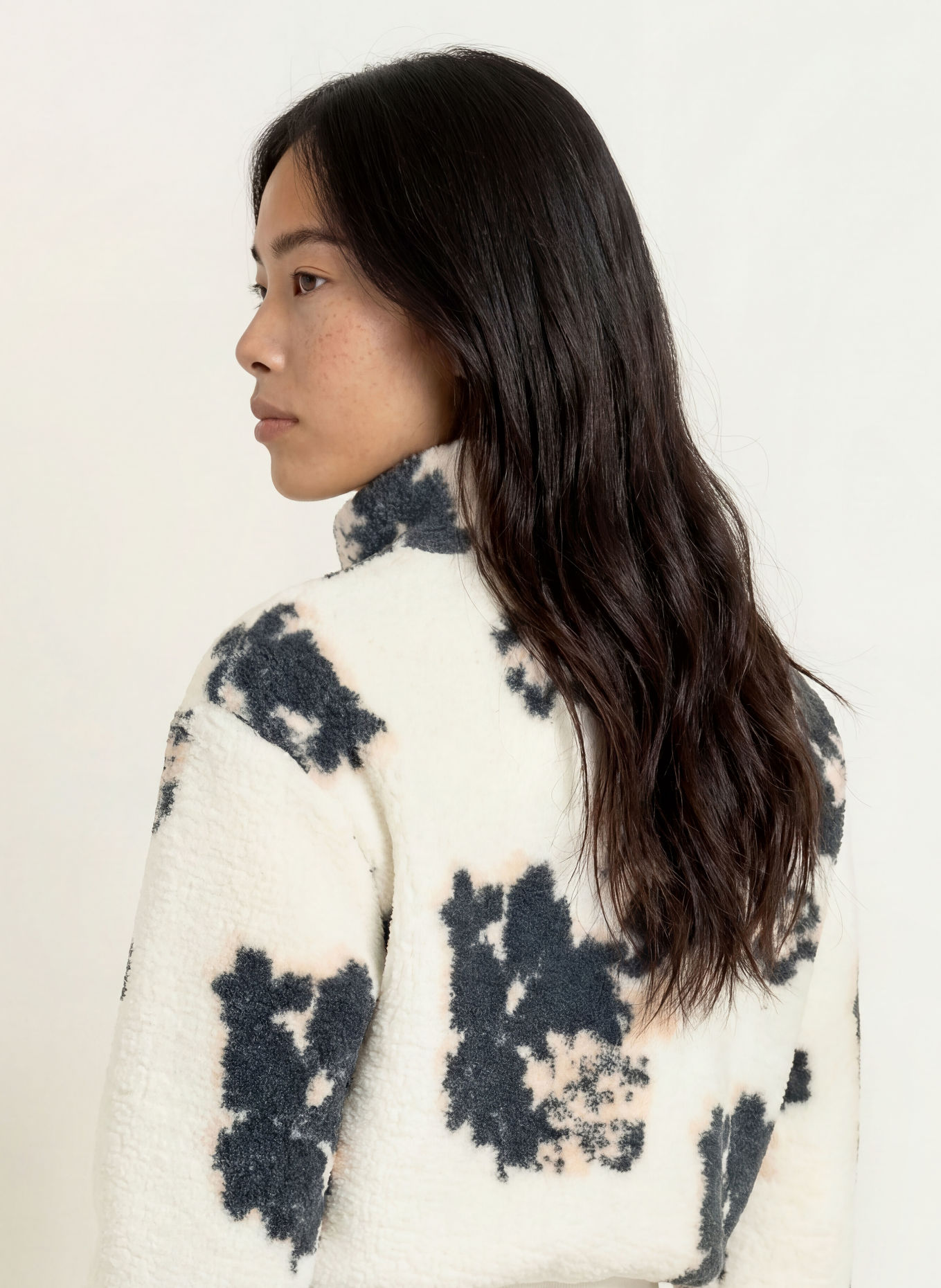 SPORTALM Teddyjas van gemengde materialen: CRÈME / BEIGE / ZWART