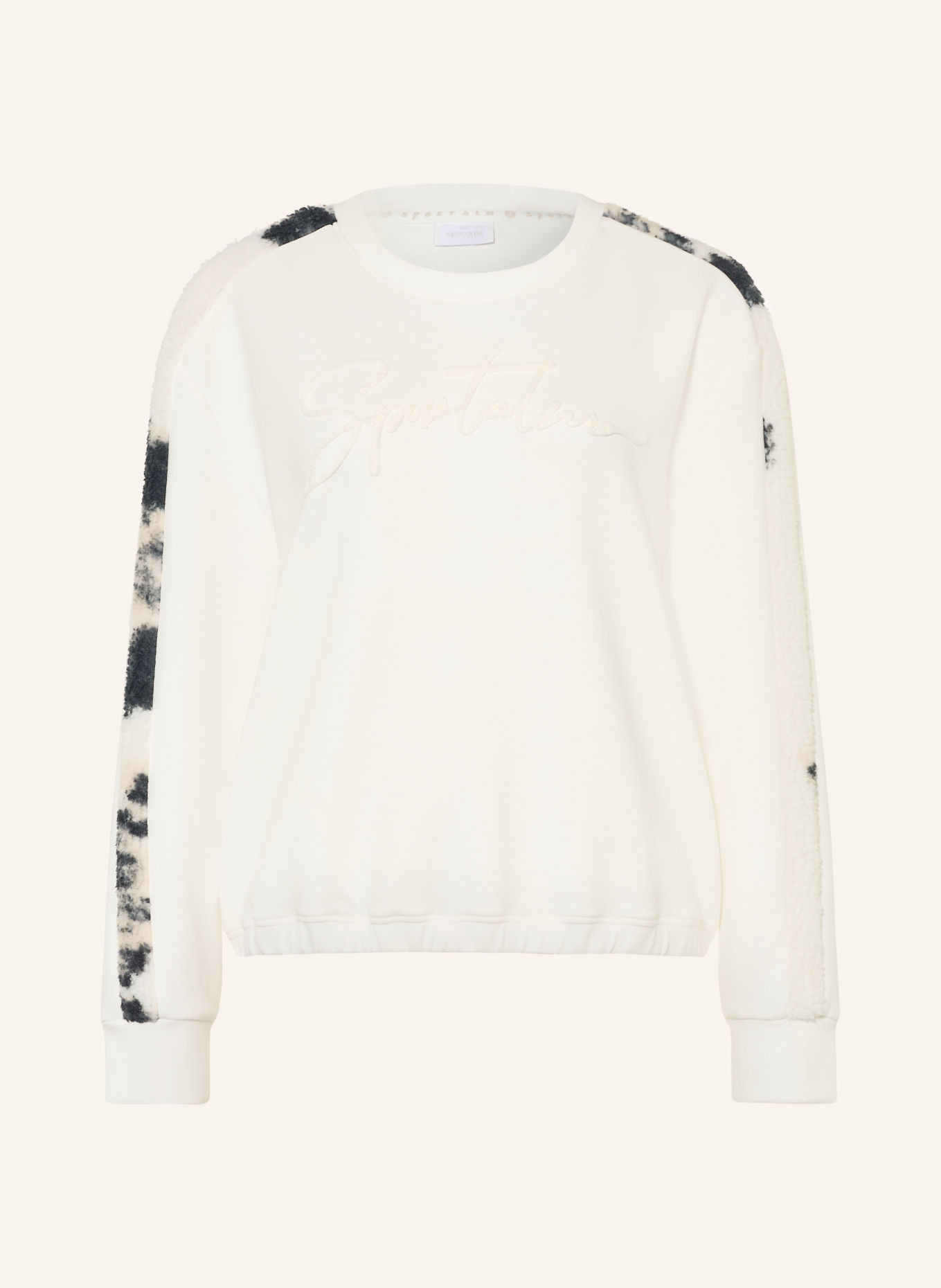 SPORTALM Sweatshirt met galonstrepen: CRÈME / ZWART