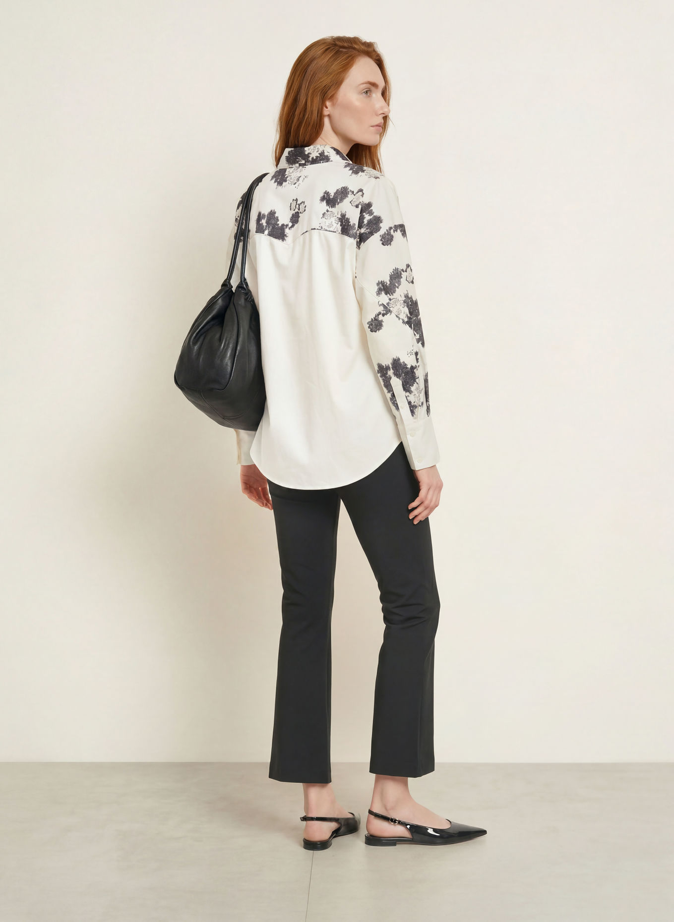 SPORTALM Blouse with Rhinestones: WHITE / BLACK