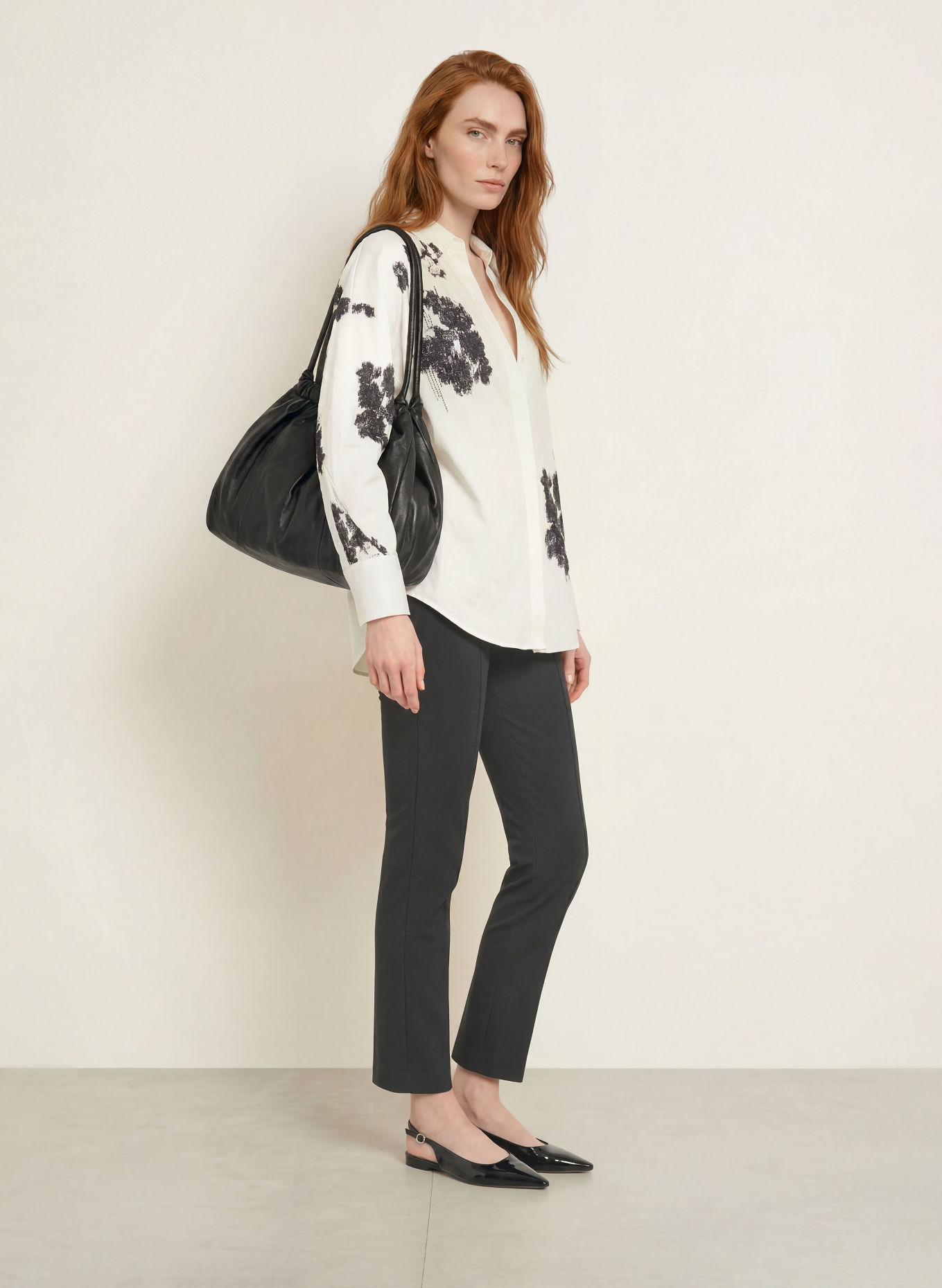 SPORTALM Blouse with Rhinestones: WHITE / BLACK
