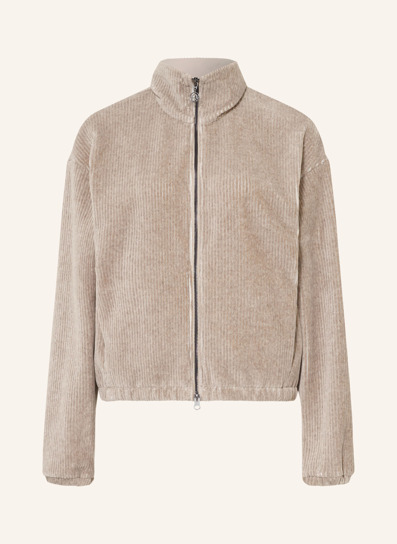 SPORTALM Sweatvest van corduroy met glittergaren: TAUPE