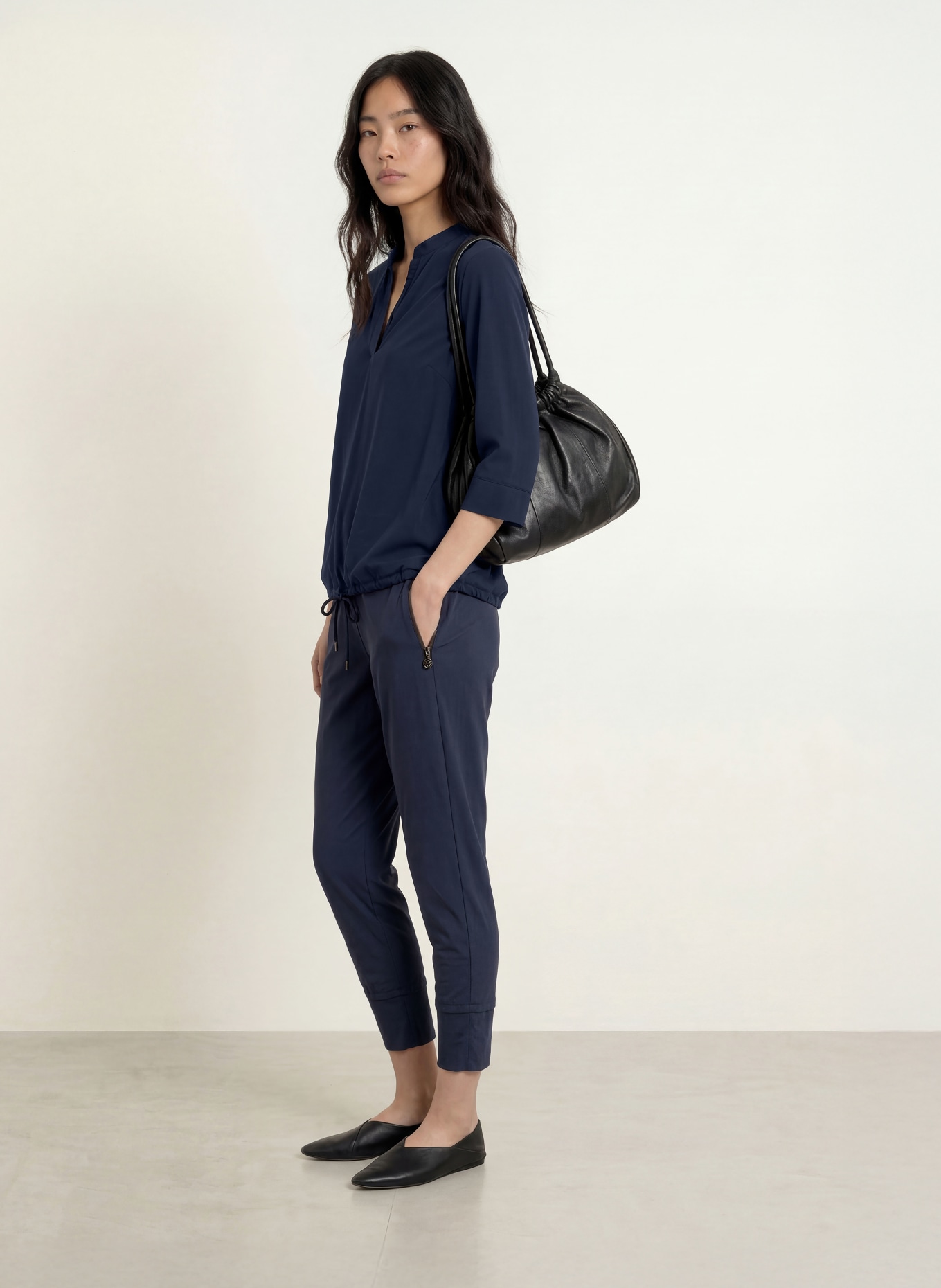 SPORTALM Chemisier orné de strass et à manches 3/4: BLEU FONCÉ