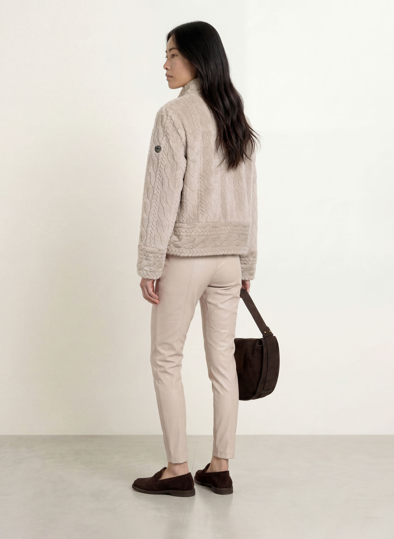 SPORTALM Jas van imitatiebont: TAUPE