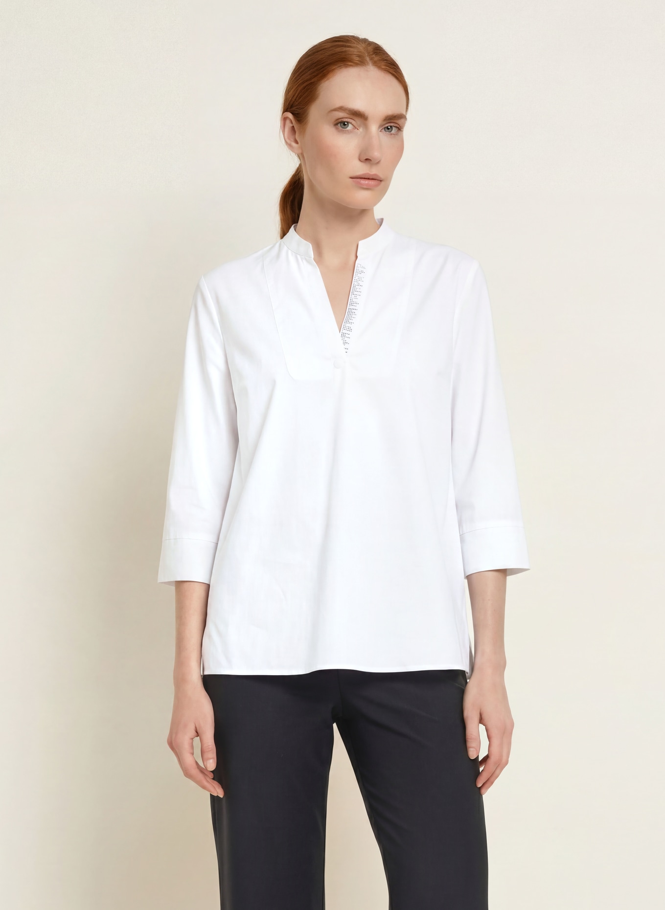 SPORTALM Chemisier à manches 3/4 orné de strass: BLANC