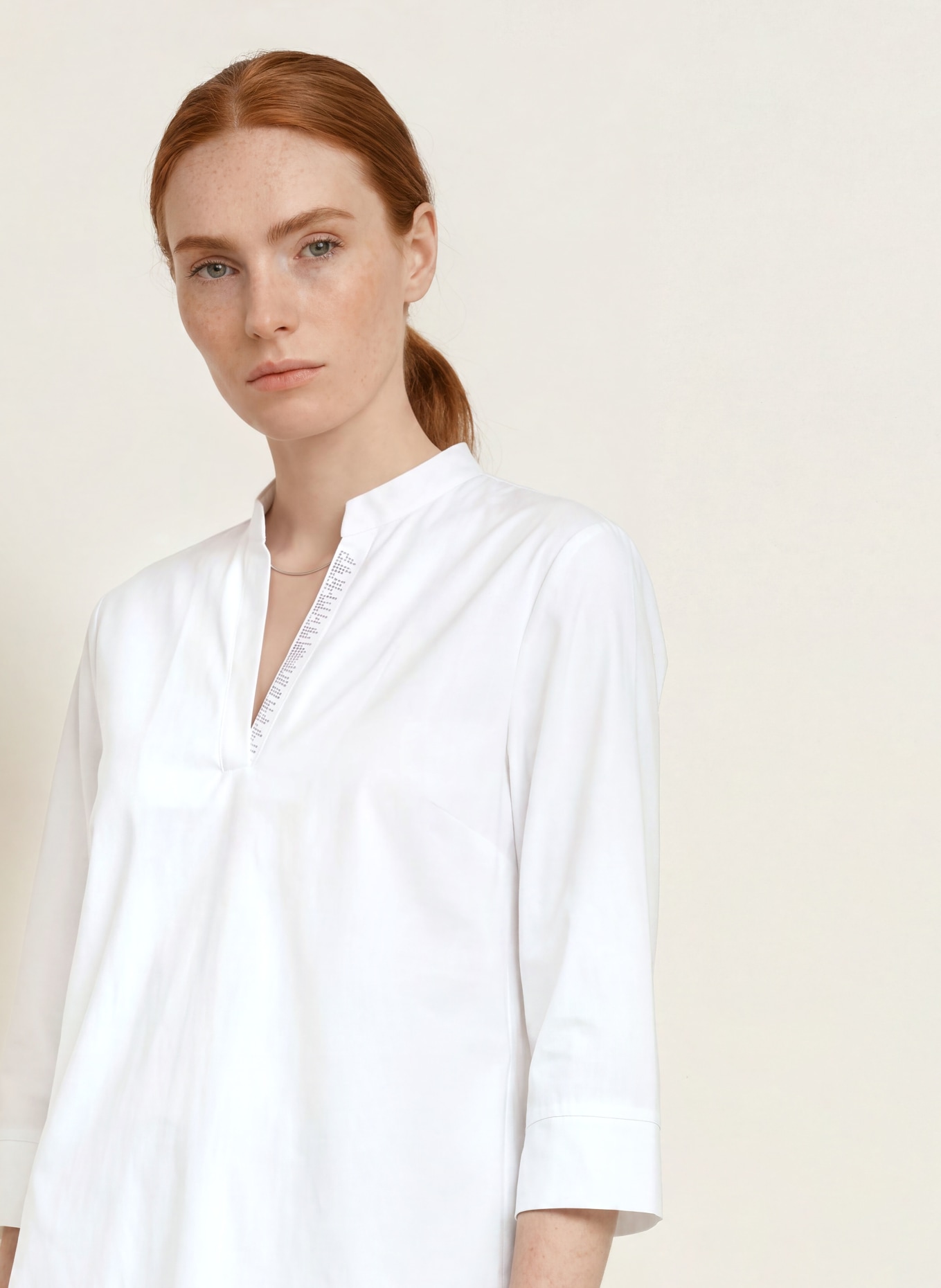 SPORTALM Chemisier à manches 3/4 orné de strass: BLANC