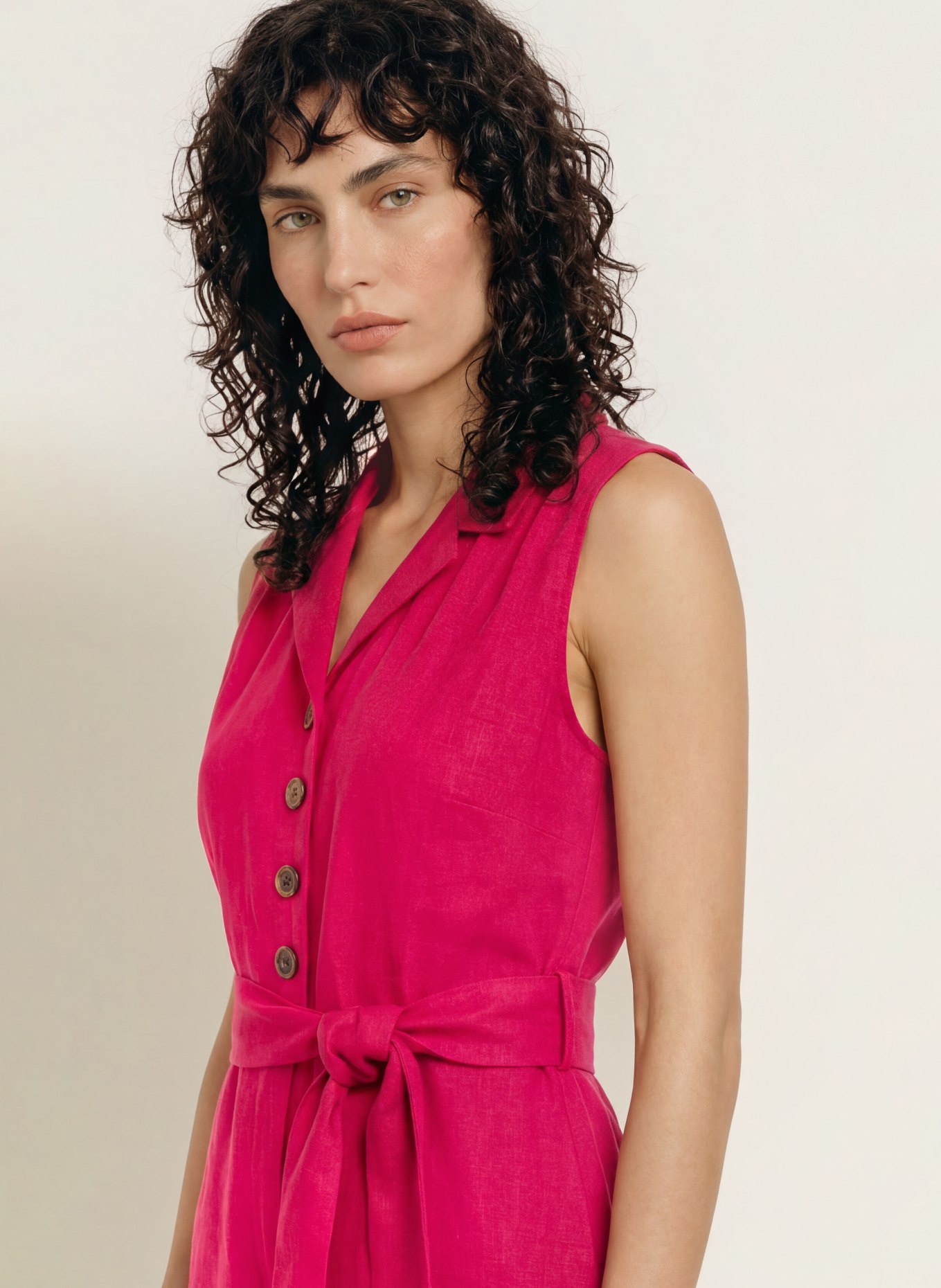HOBBS Jumpsuit DESTINY aus Leinen: FUCHSIA