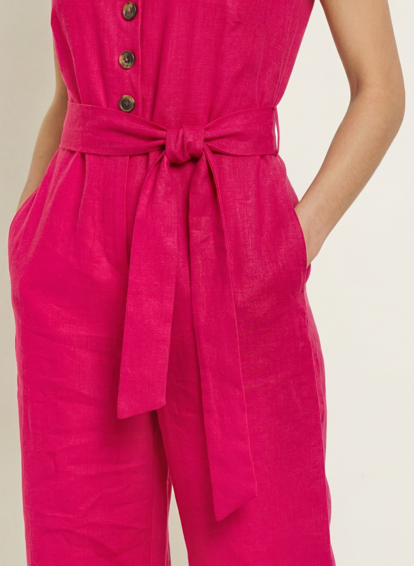 HOBBS Jumpsuit DESTINY aus Leinen: FUCHSIA