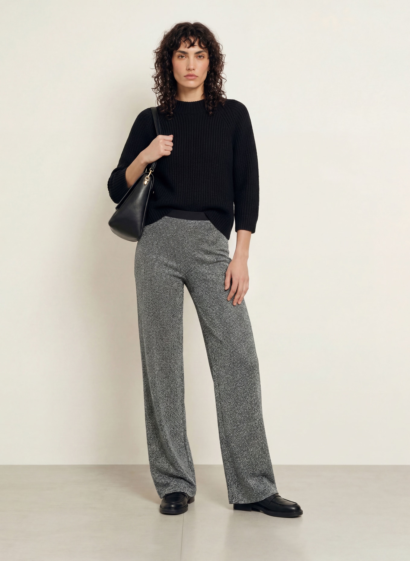 SIYU Jerseyhose mit Glitzergarn: DUNKELGRAU / SILBER