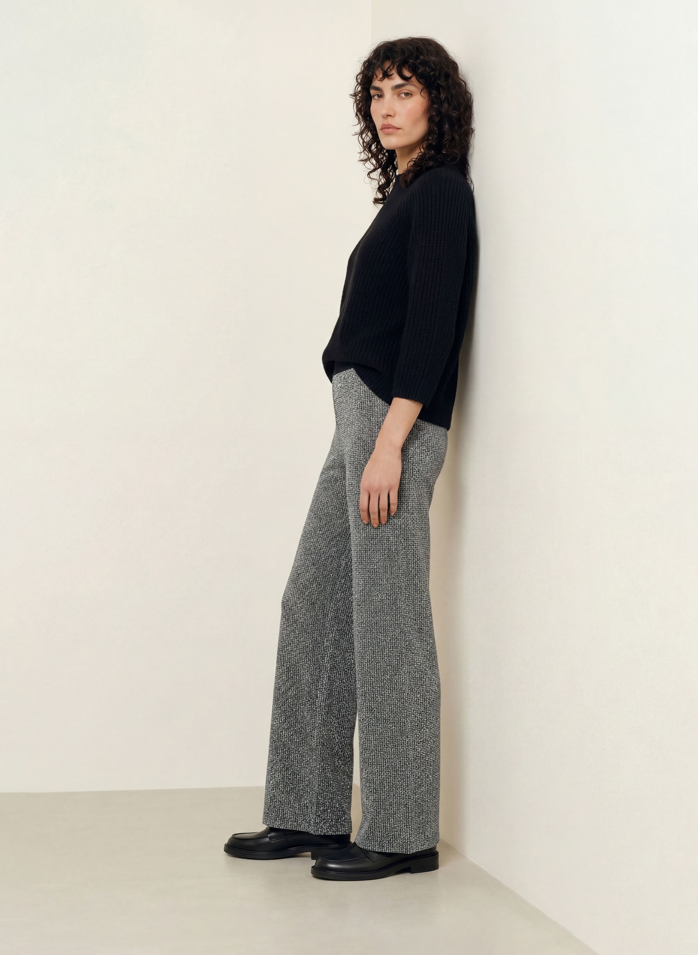SIYU Jerseyhose mit Glitzergarn: DUNKELGRAU / SILBER