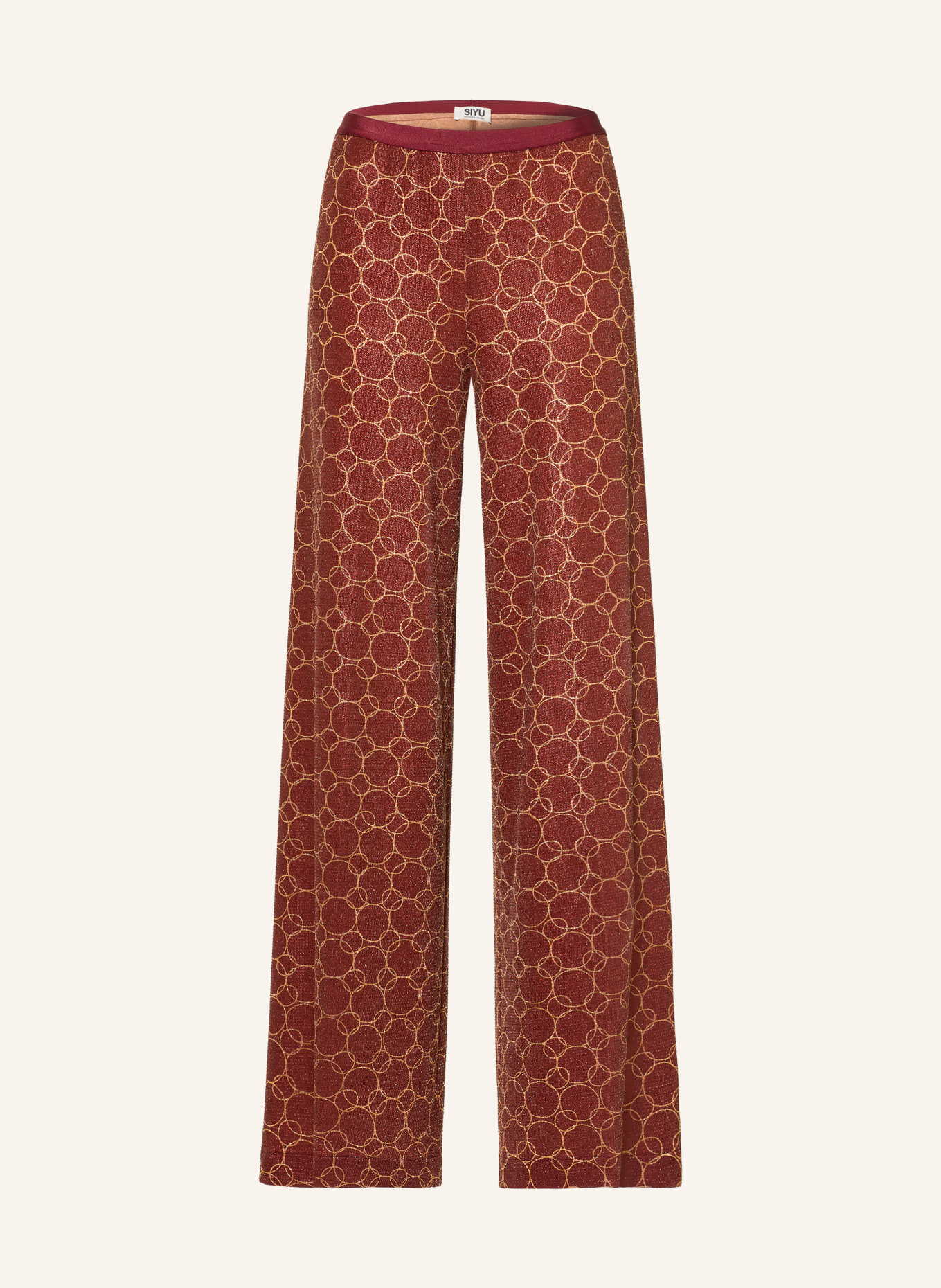 SIYU Jerseyhose mit Glitzergarn: ROT / GOLD