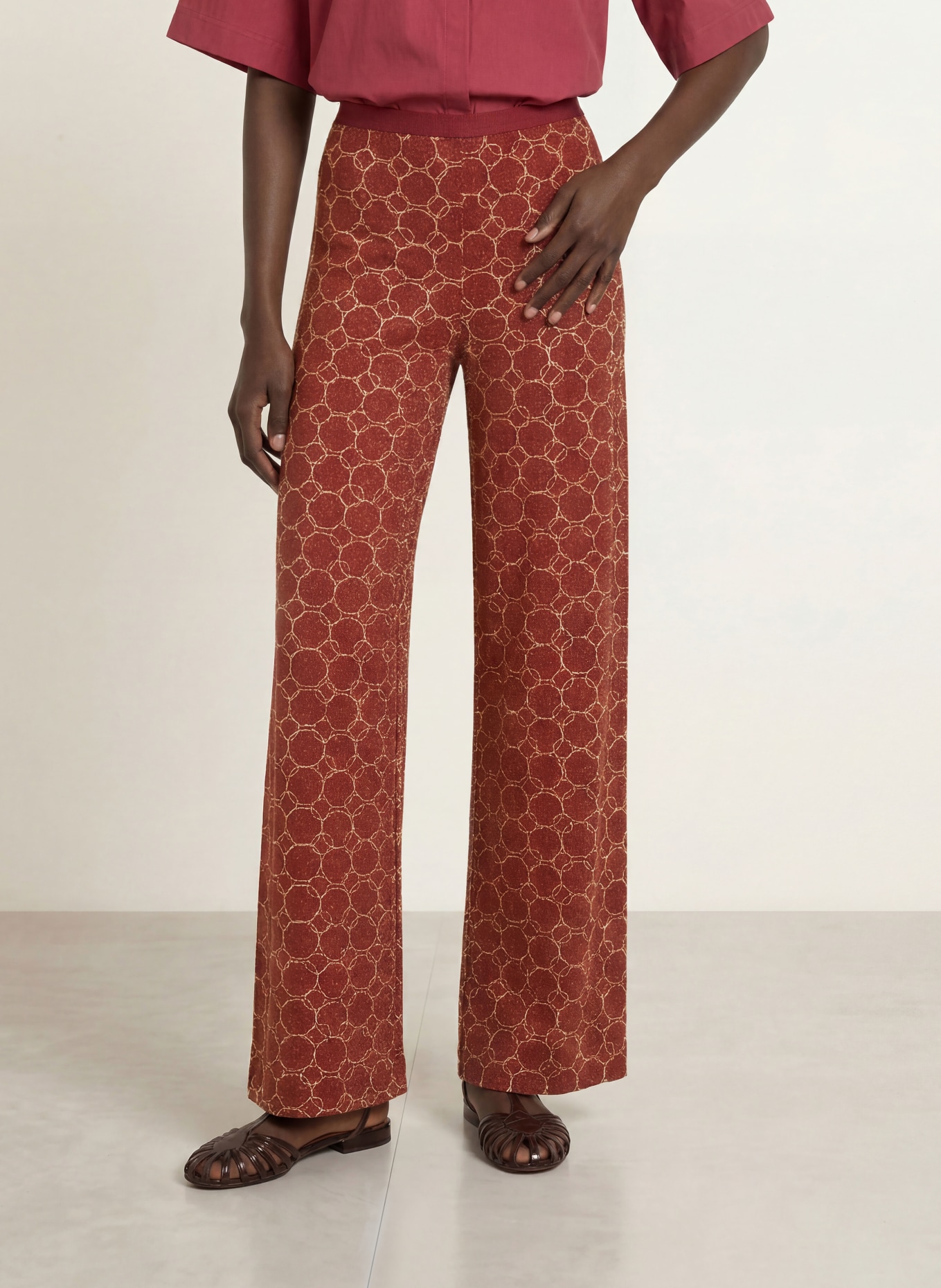 SIYU Jerseyhose mit Glitzergarn: ROT / GOLD
