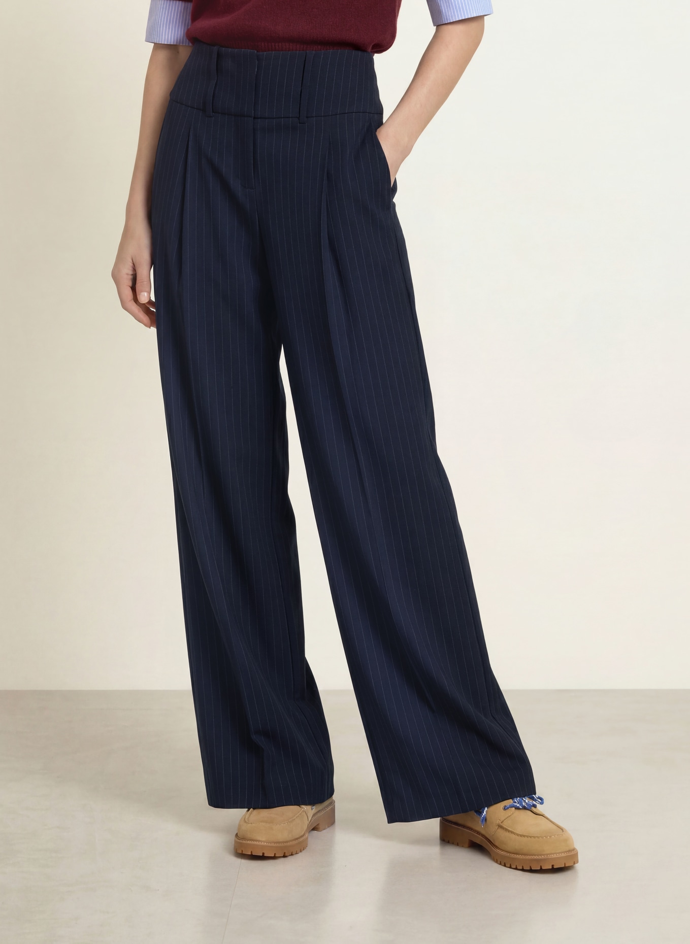 CLAUDIE PIERLOT Marlenehose: DUNKELBLAU / GRAU